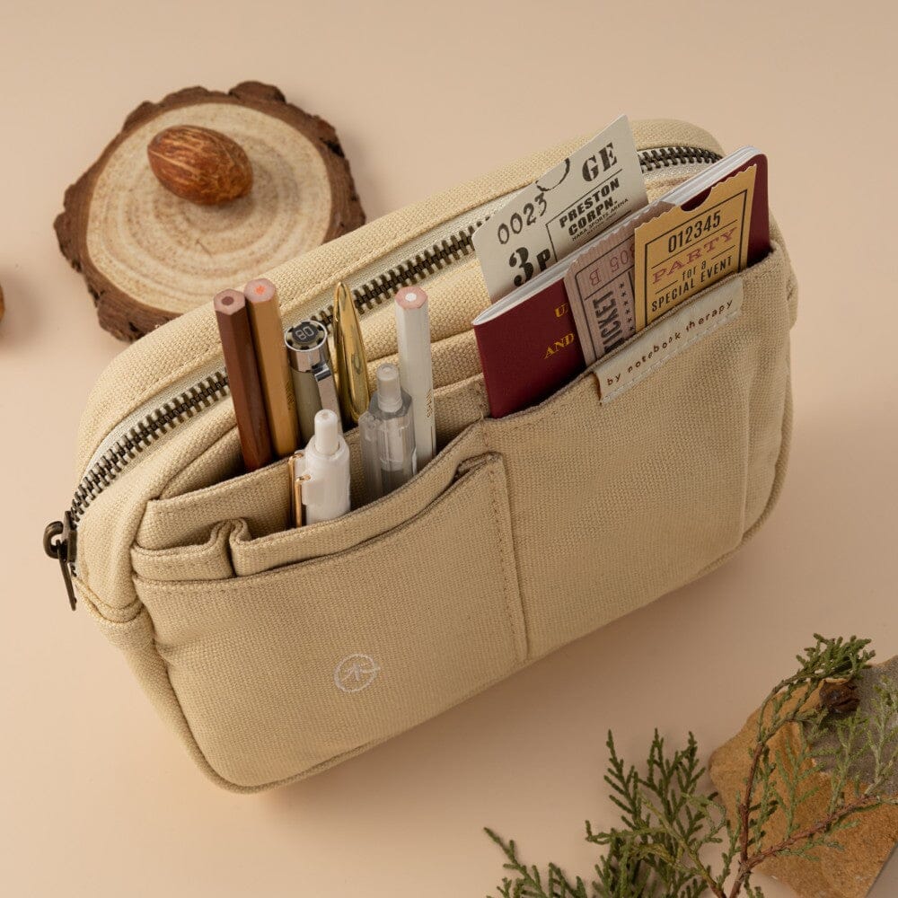 Hinoki - Cream Canvas Travel Pouch - Image 3