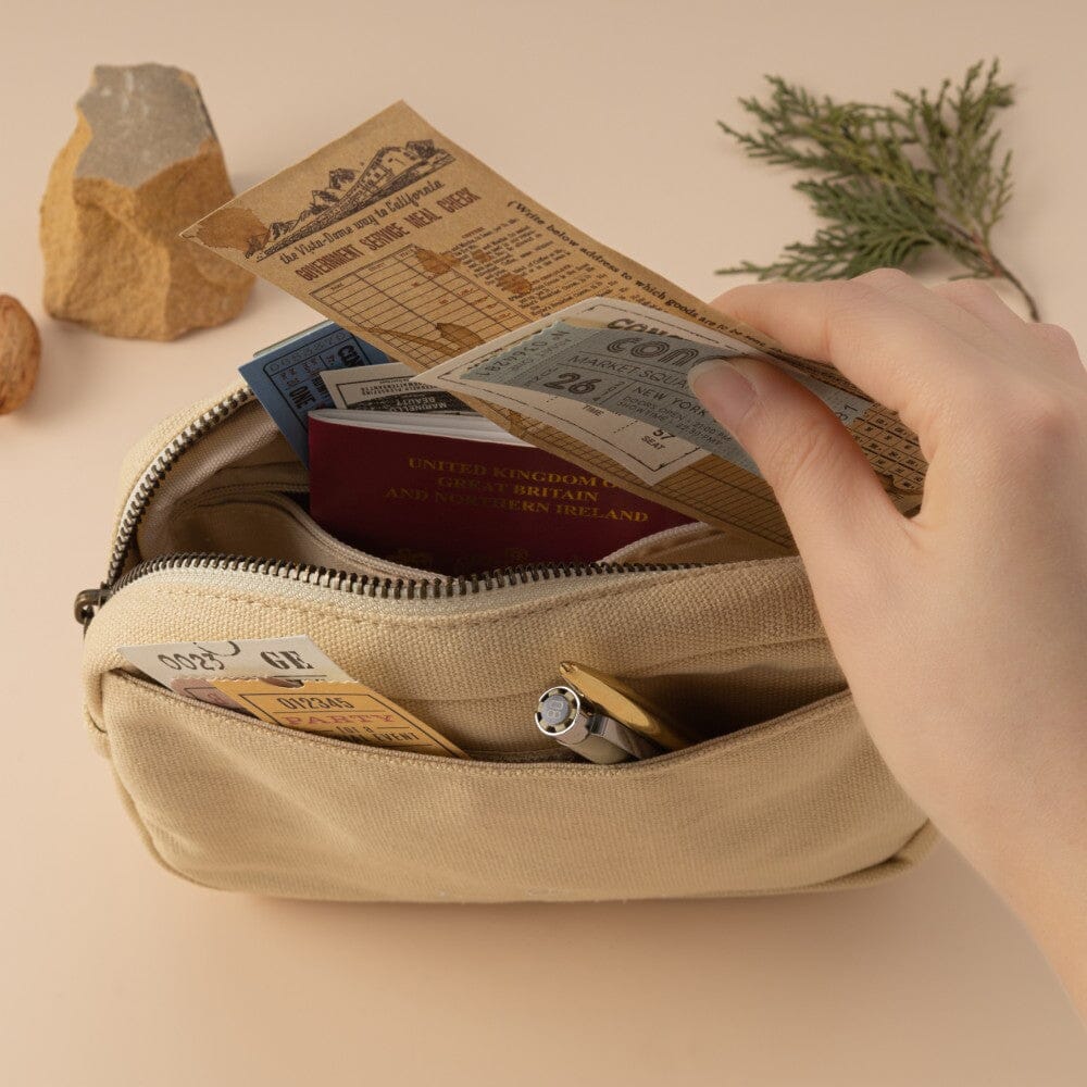 Hinoki - Cream Canvas Travel Pouch - Image 4