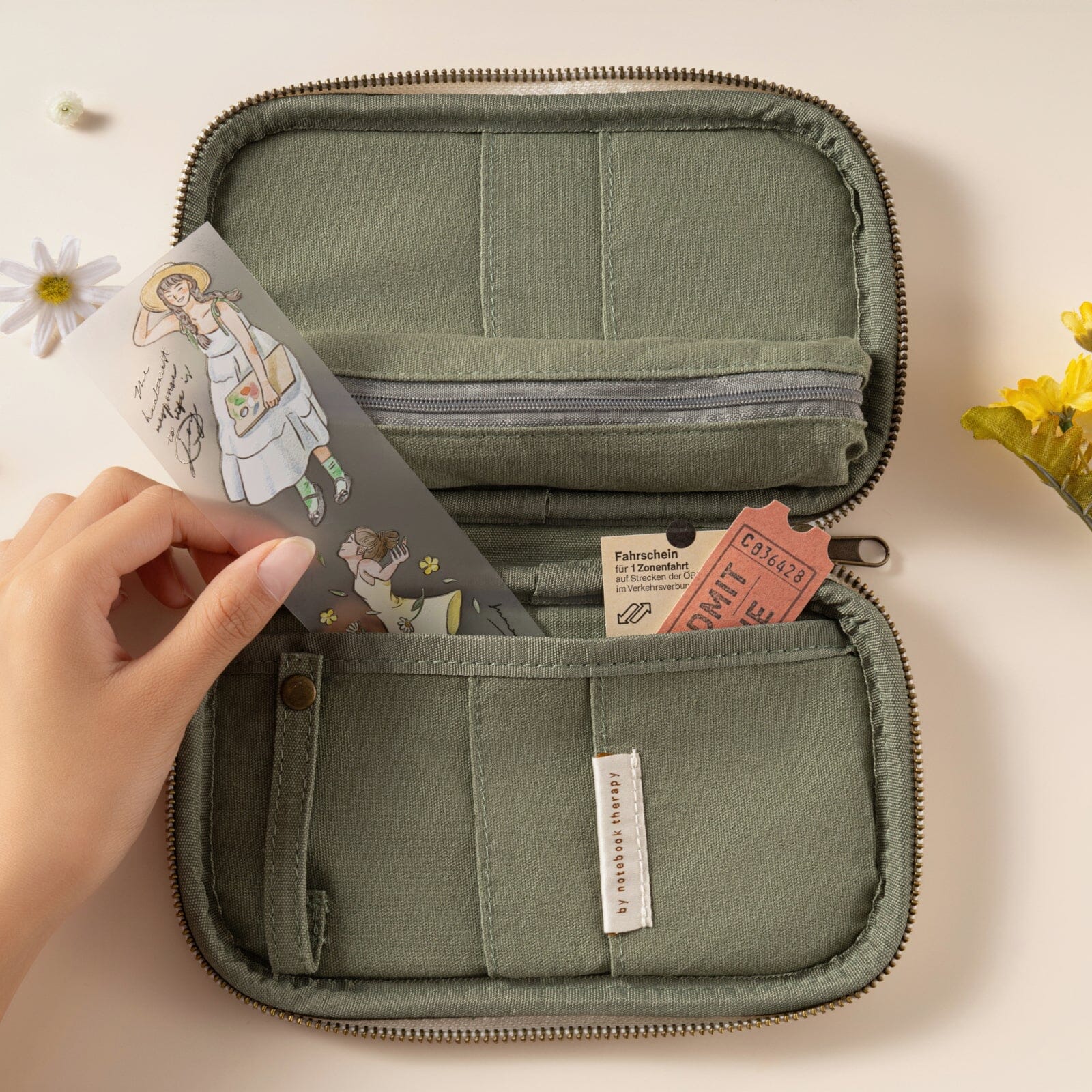 Hinoki - Forest Green Corduroy Pencil Case - Image 10