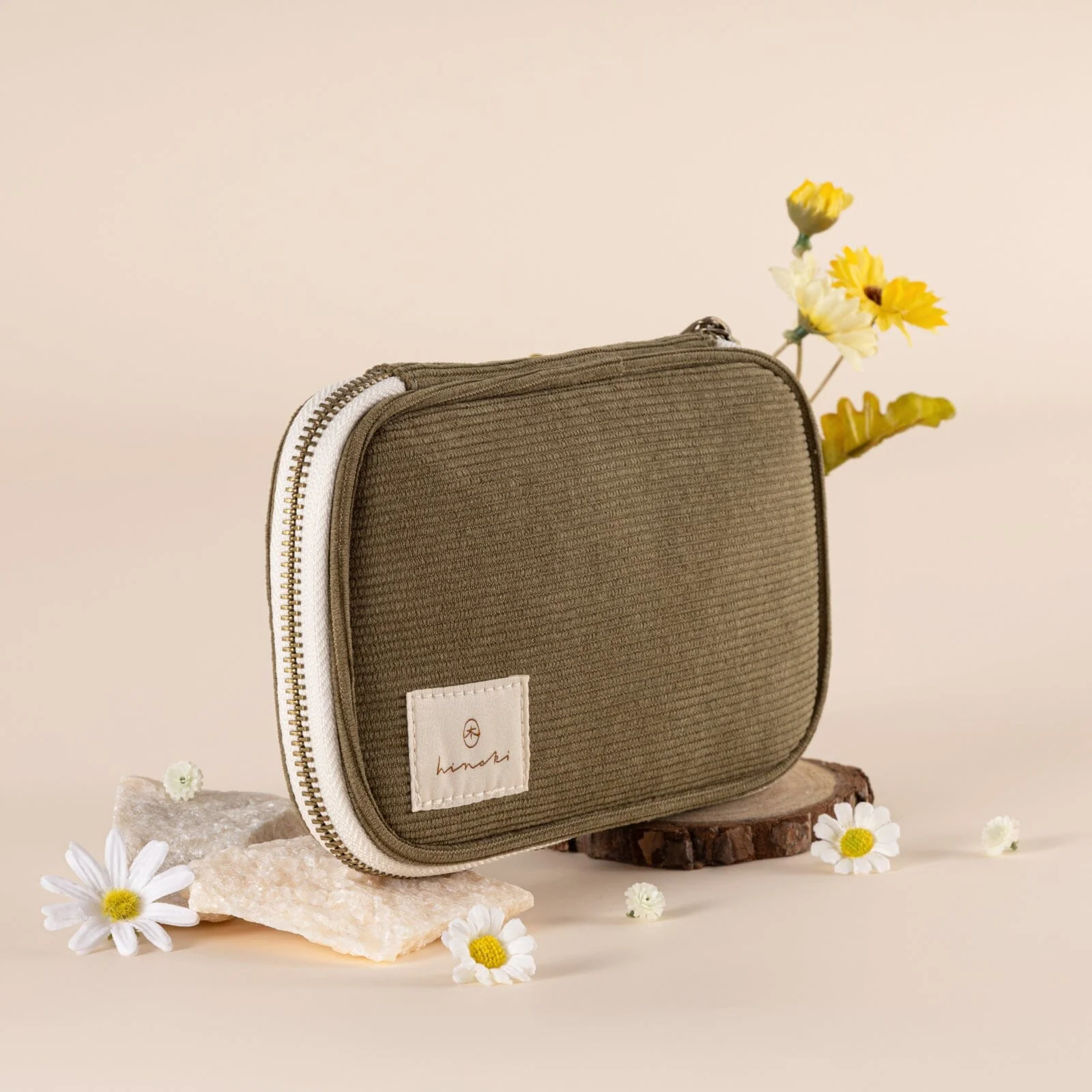 Hinoki - Forest Green Corduroy Pencil Case - Image 2