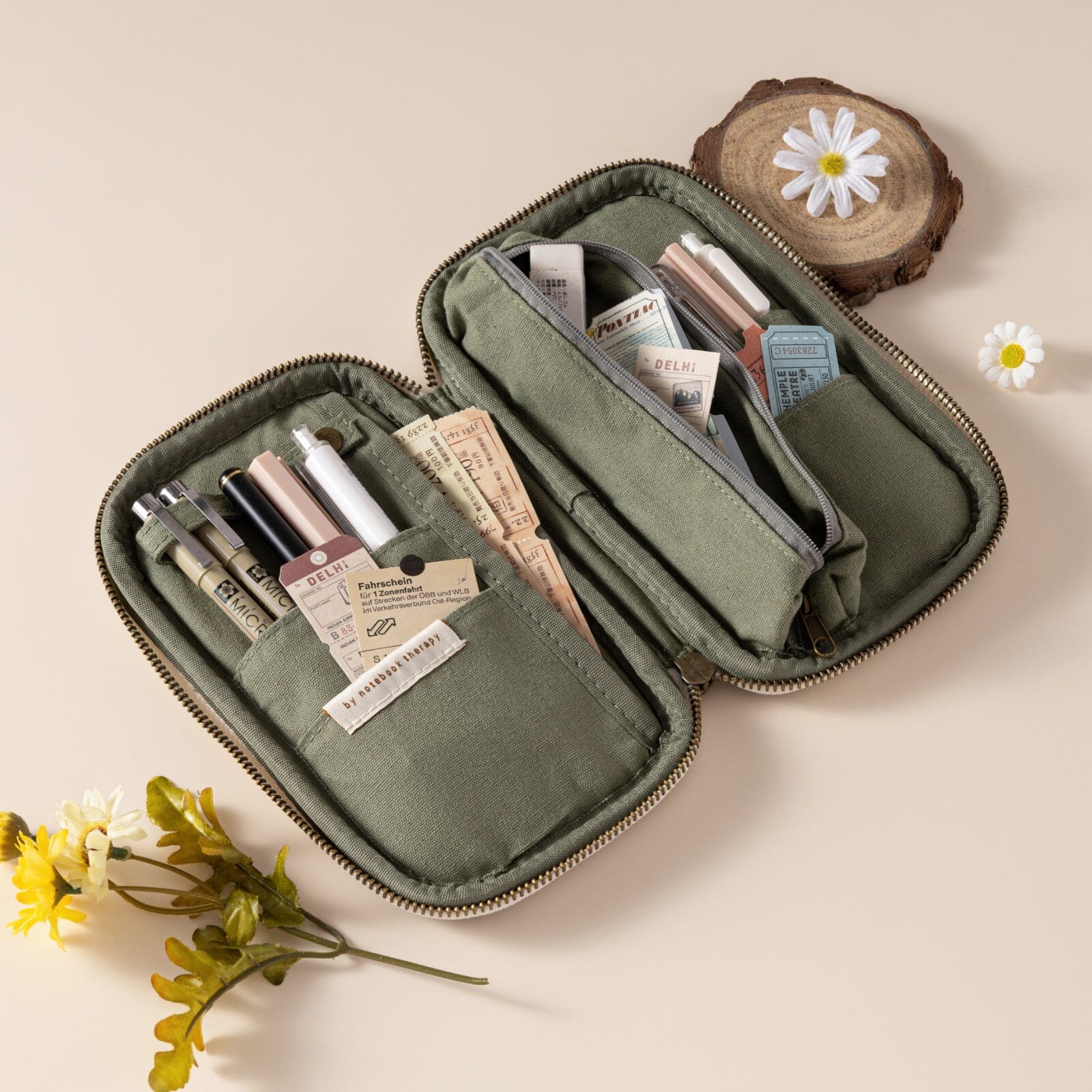 Hinoki - Forest Green Corduroy Pencil Case - Image 3