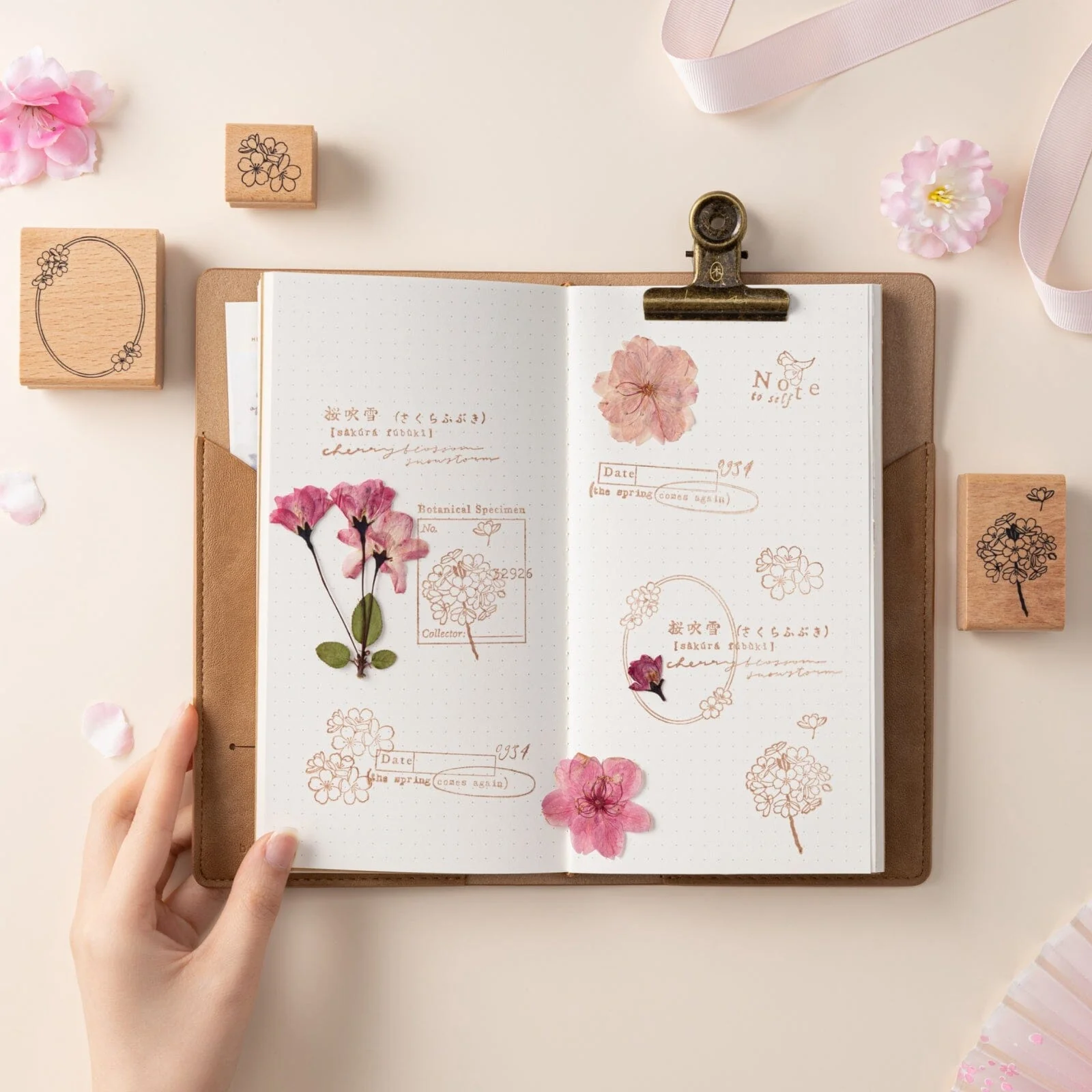 Hinoki - ‘Into the Blossom’ Wooden Stamps Set - Image 3