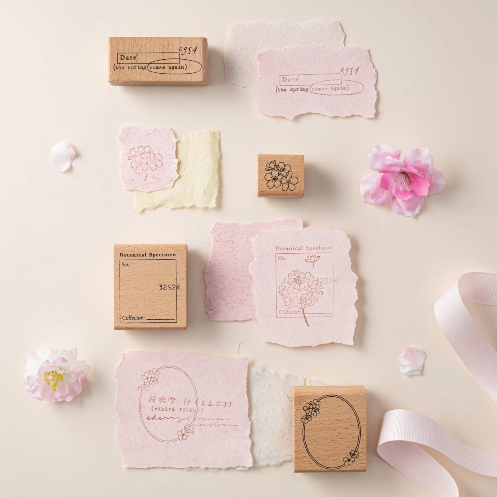 Hinoki - ‘Into the Blossom’ Wooden Stamps Set - Image 6