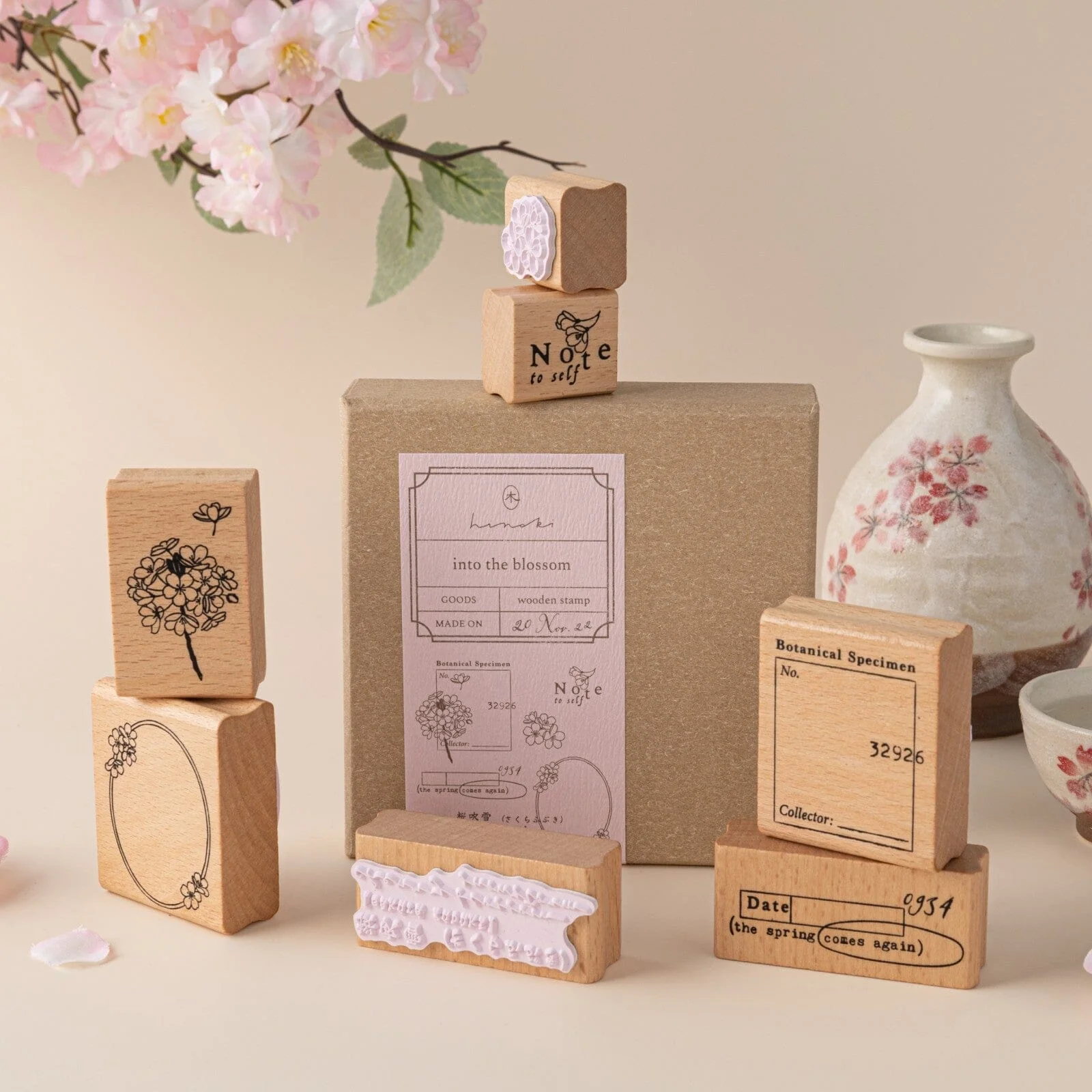 Hinoki - ‘Into the Blossom’ Wooden Stamps Set - Image 8