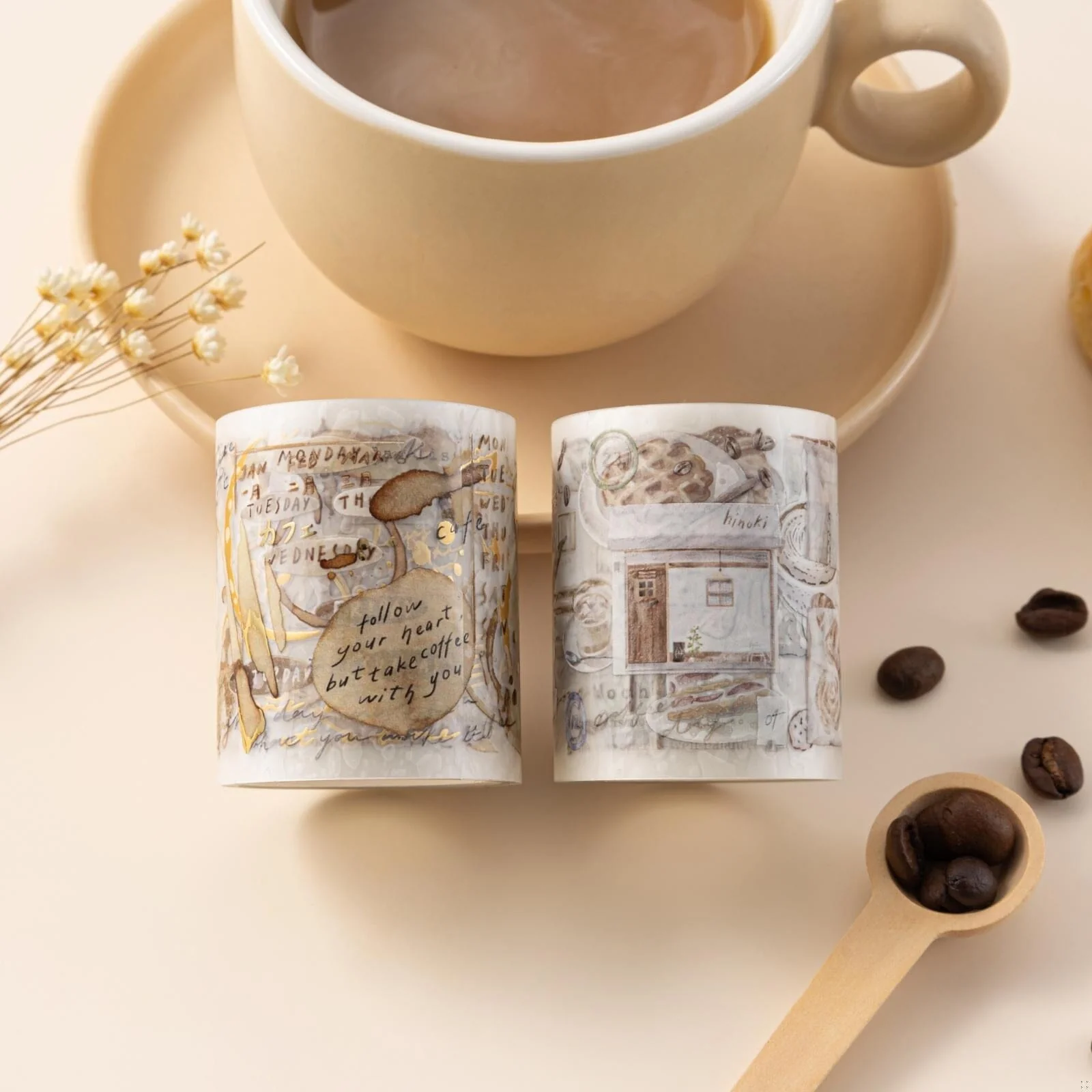 Hinoki - ‘Into the Cafe' PET Decorative Tape Set - Image 4