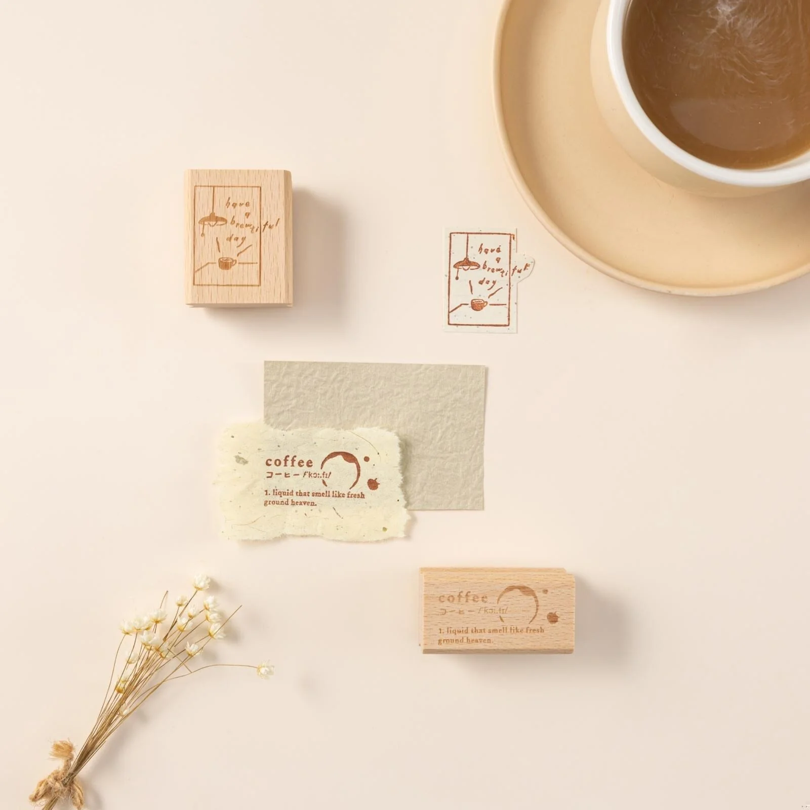 Hinoki - ‘Into the Cafe' Engraved Wooden Stamps Set - Image 10