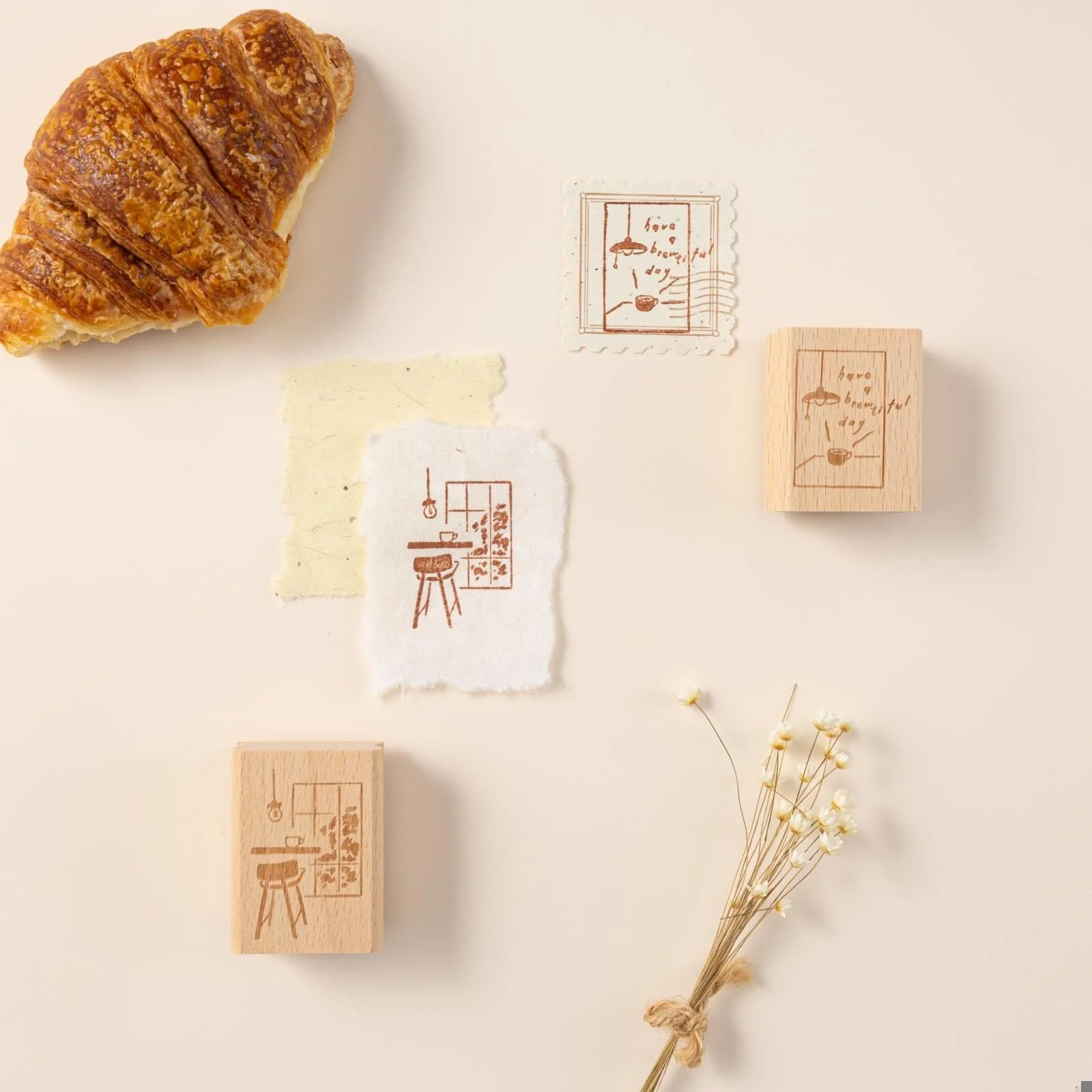 Hinoki - ‘Into the Cafe' Engraved Wooden Stamps Set - Image 7