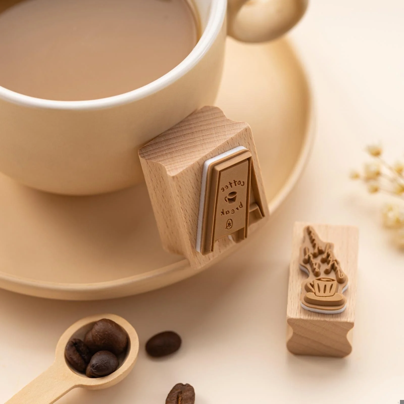 Hinoki - ‘Into the Cafe' Engraved Wooden Stamps Set - Image 9