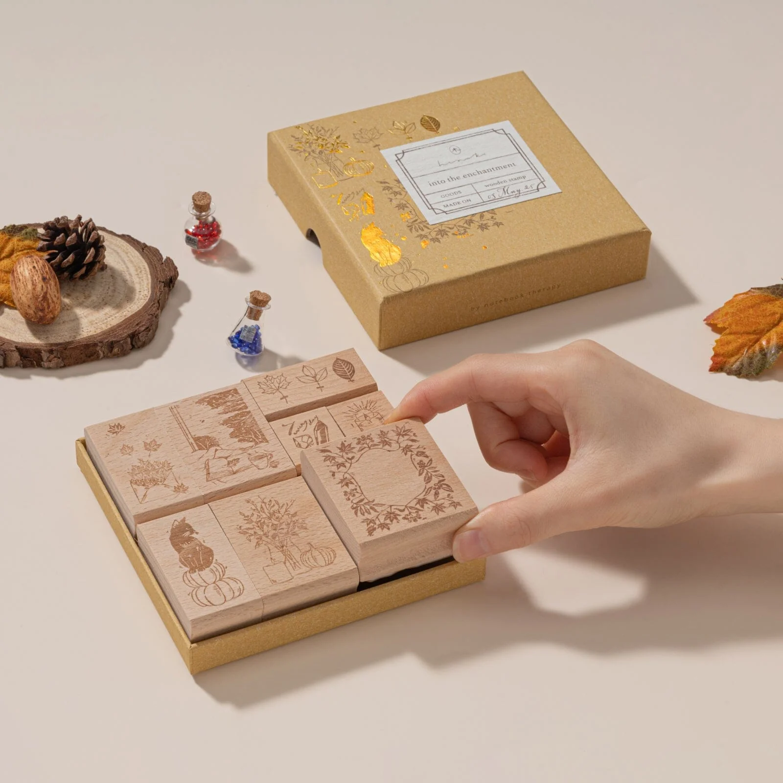 Hinoki - ‘Into the Enchantment’ Engraved Wooden Stamp Set - Image 11