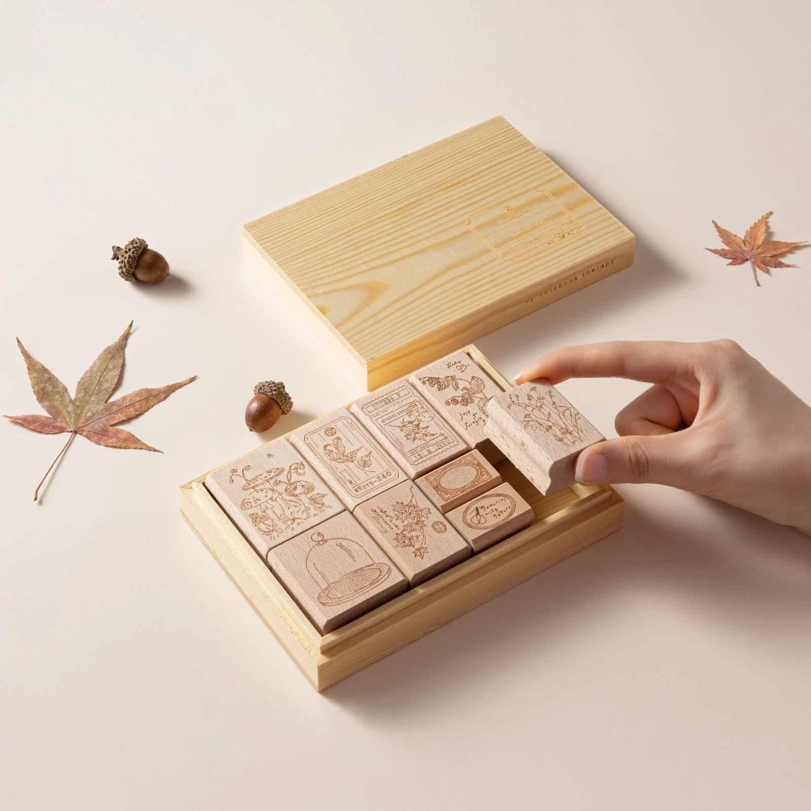 Hinoki - ‘Into the Fall’ Engraved Wooden Stamps Set - Image 13