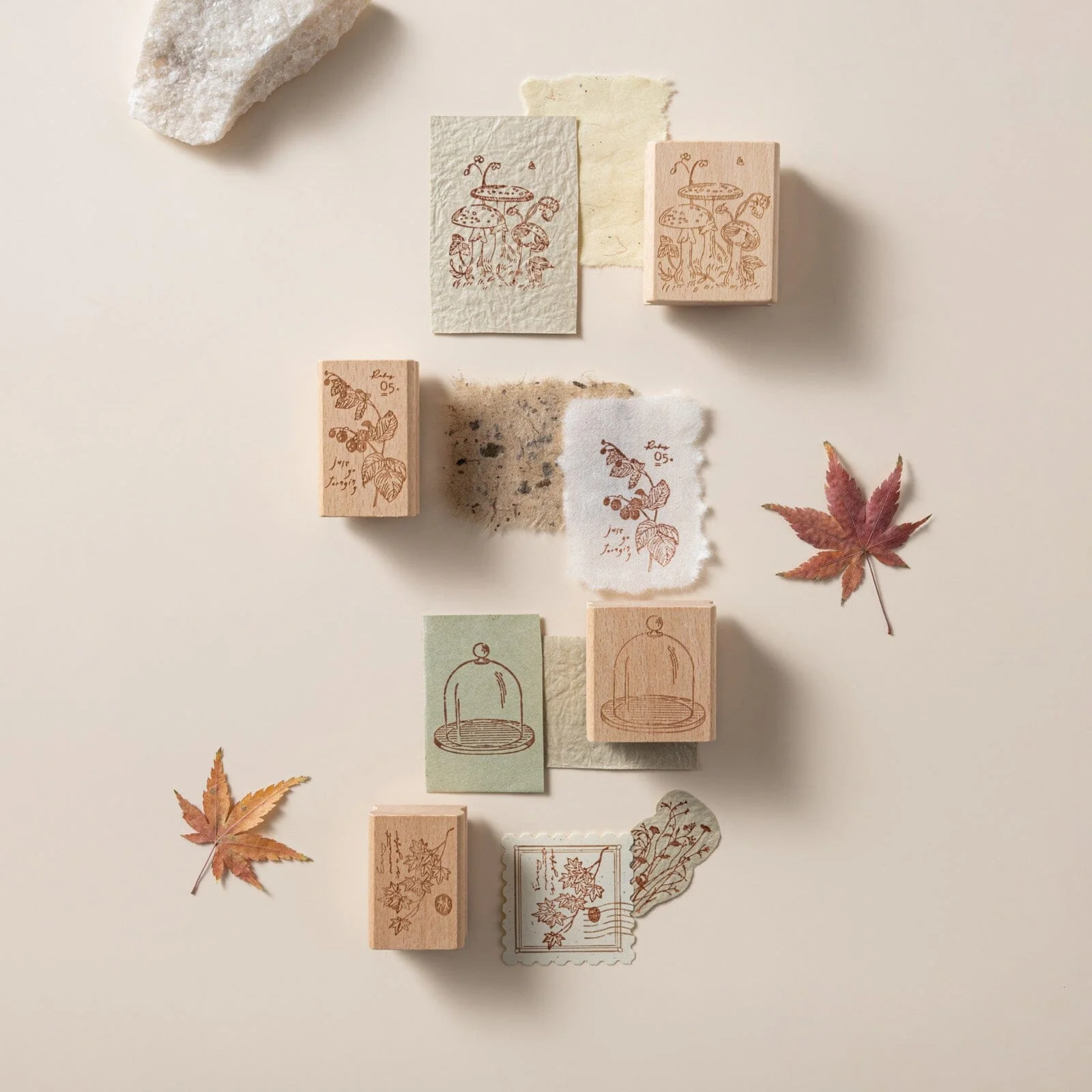 Hinoki - ‘Into the Fall’ Engraved Wooden Stamps Set - Image 6