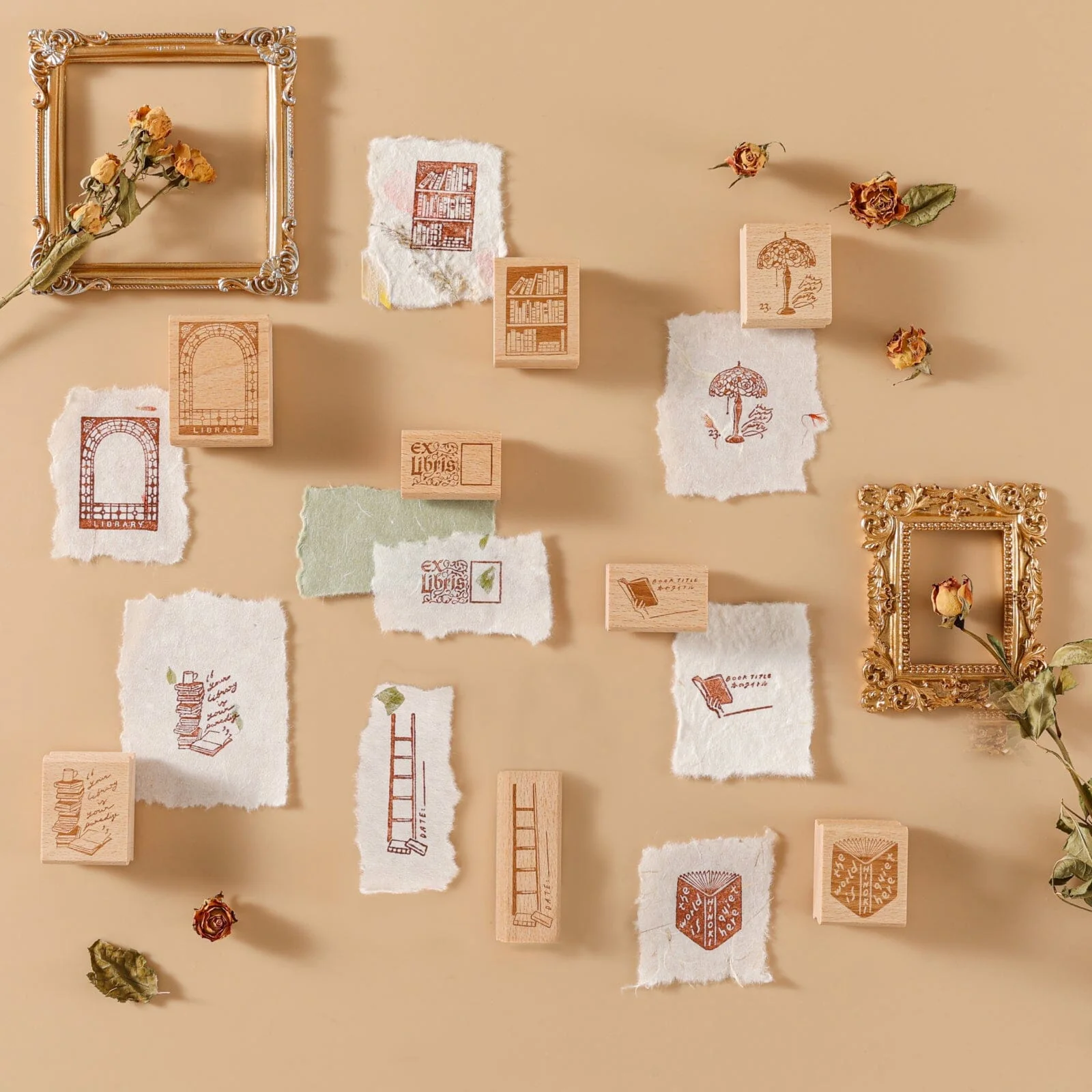 Hinoki - ‘Into the Library’ Engraved Wooden Stamp Set - Image 11