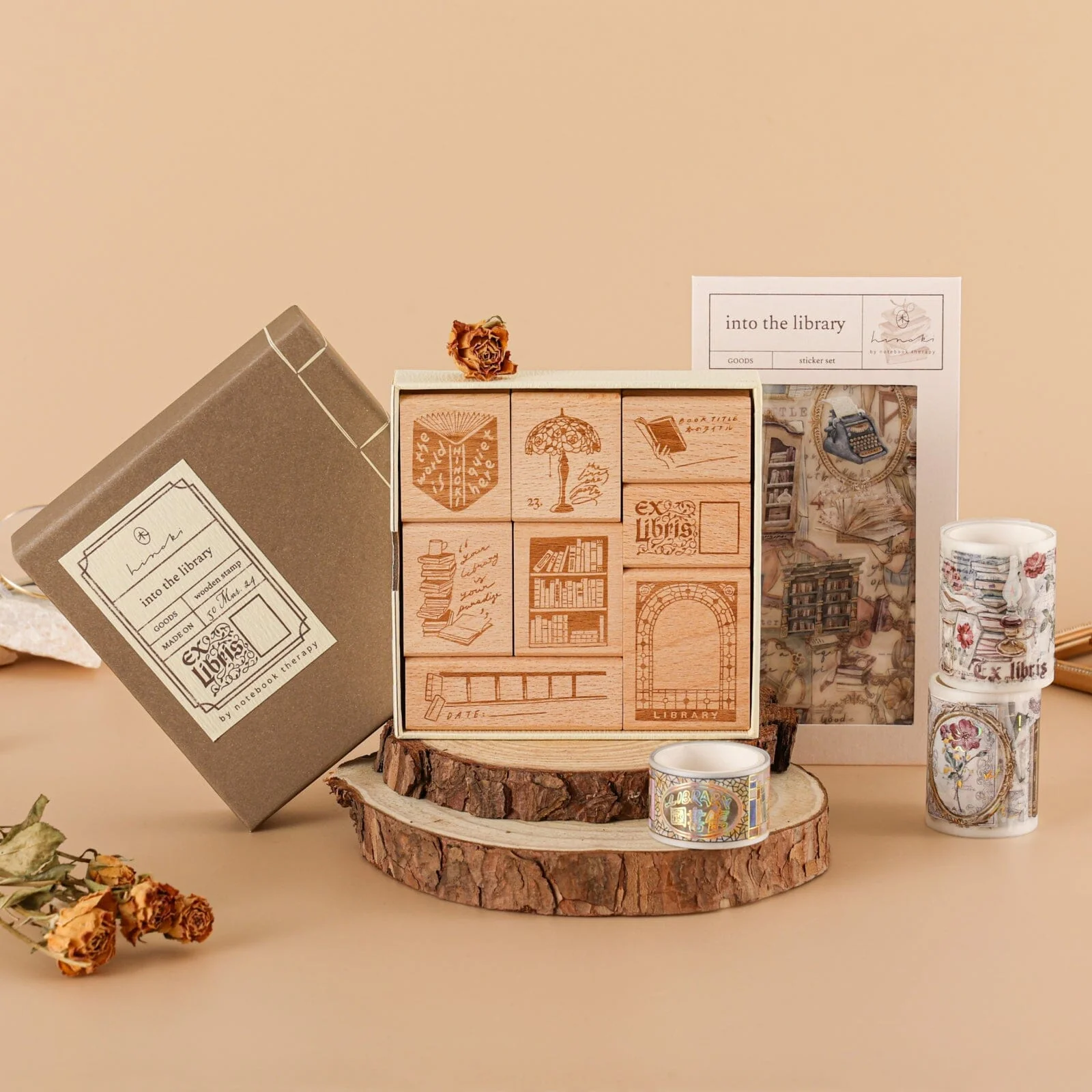 Hinoki - ‘Into the Library’ Engraved Wooden Stamp Set - Image 16