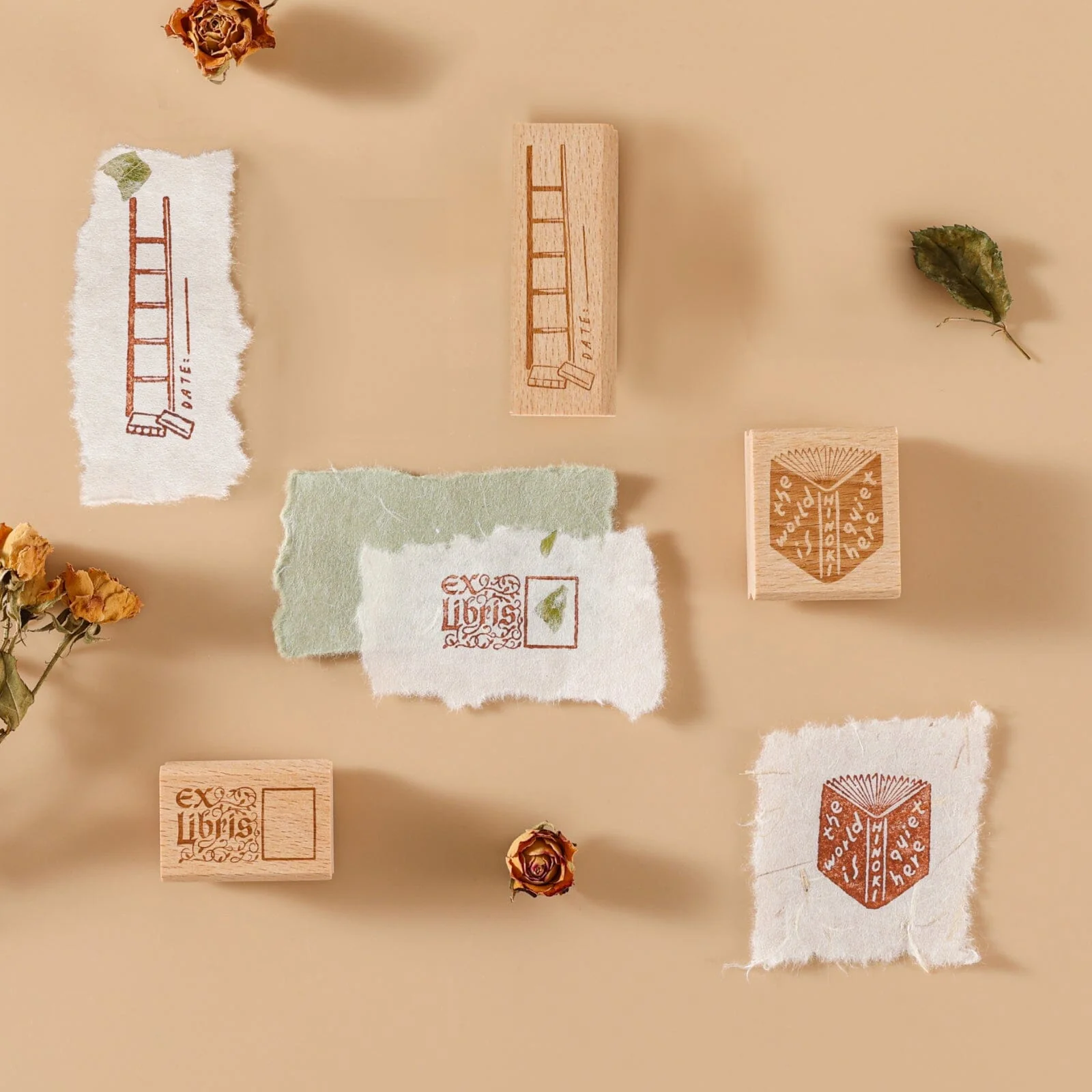 Hinoki - ‘Into the Library’ Engraved Wooden Stamp Set - Image 8
