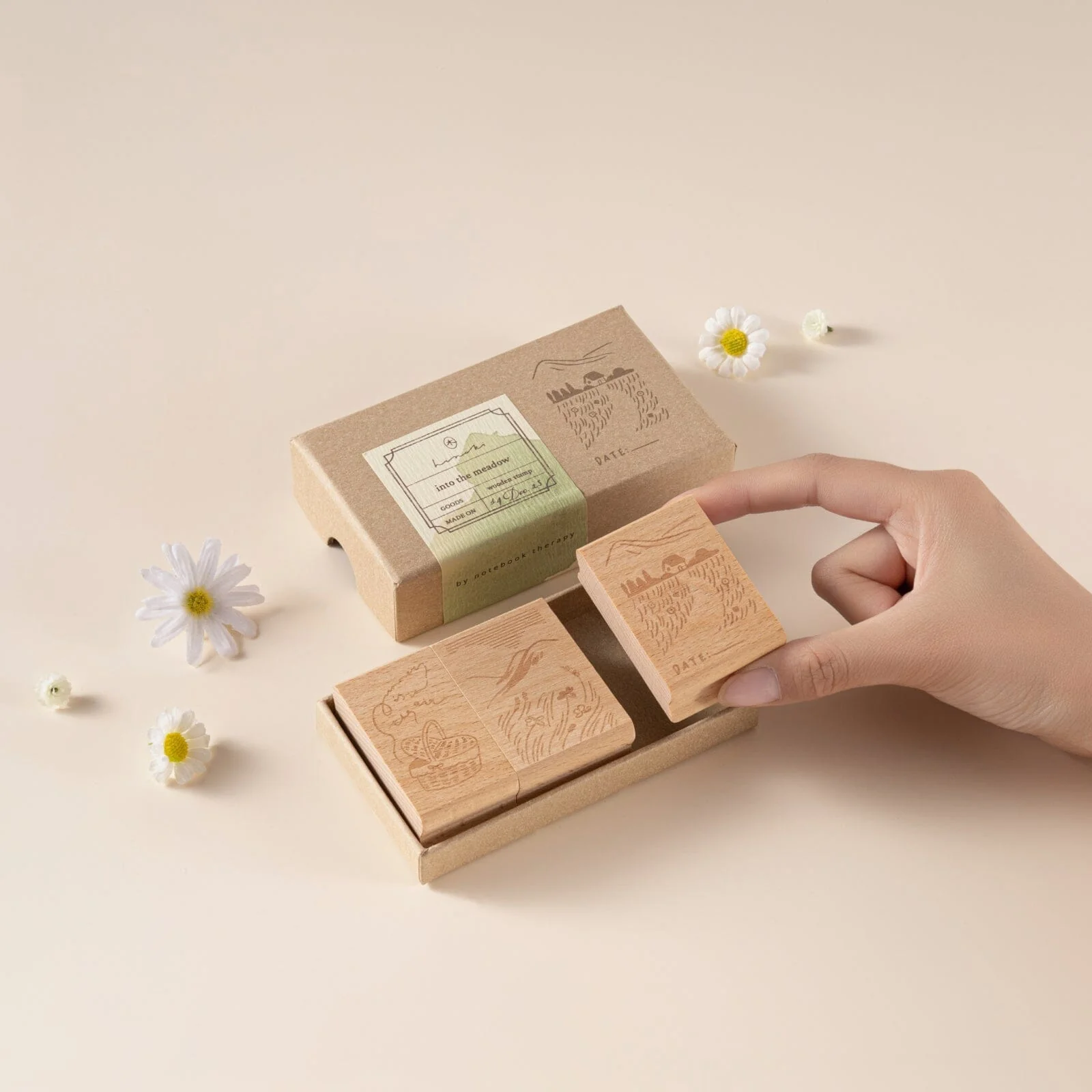 Hinoki - ‘Into the Meadow’ Engraved Wooden Stamp Set - Image 11