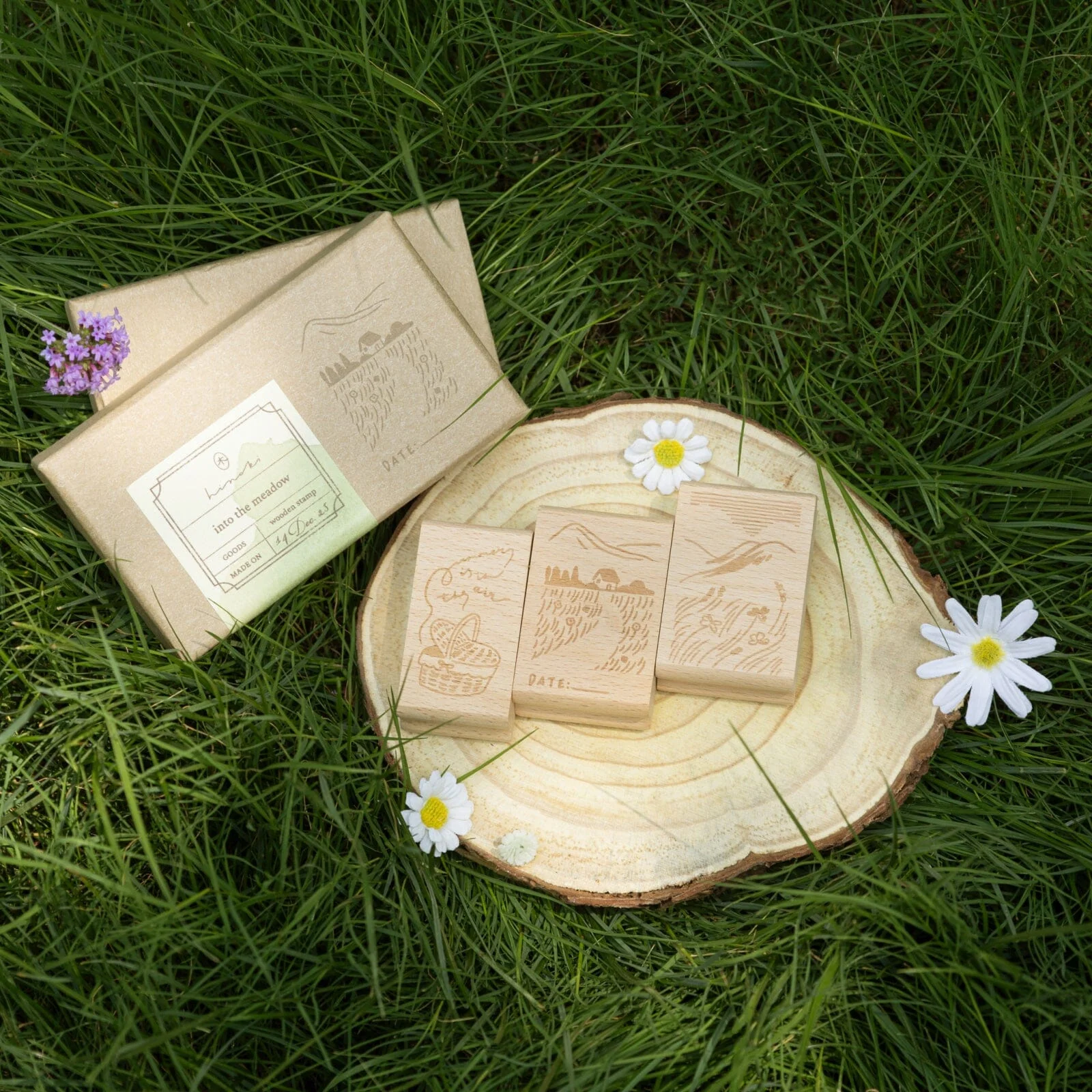 Hinoki - ‘Into the Meadow’ Engraved Wooden Stamp Set - Image 15