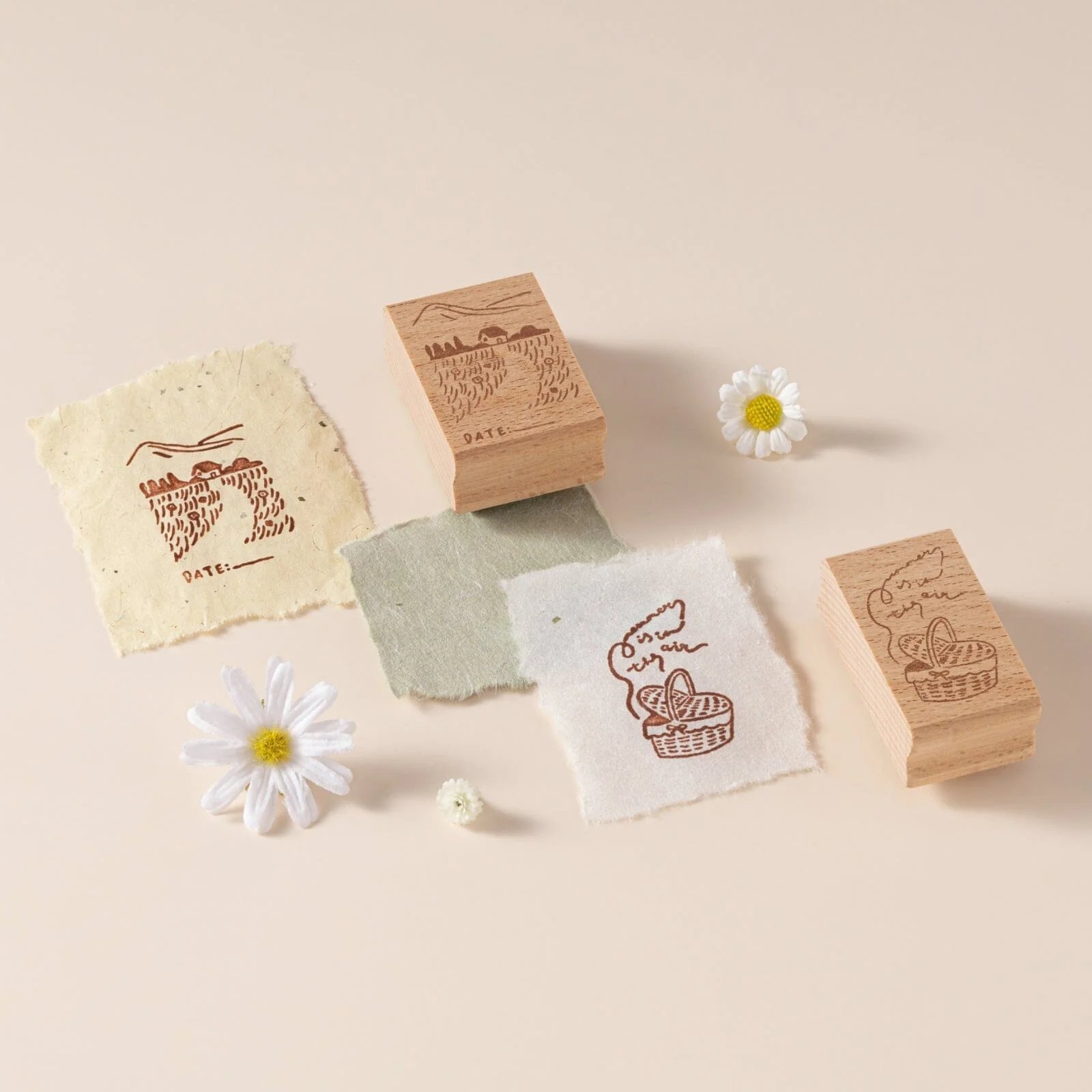 Hinoki - ‘Into the Meadow’ Engraved Wooden Stamp Set - Image 3