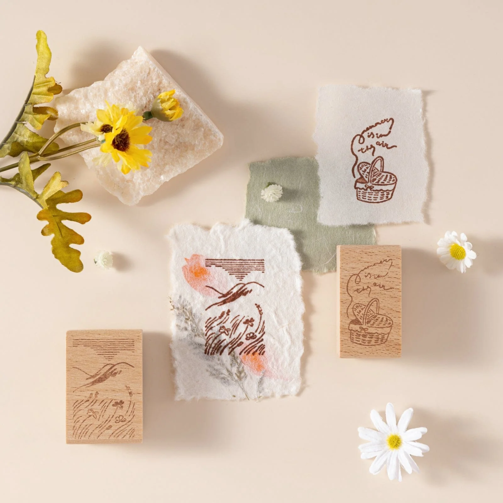 Hinoki - ‘Into the Meadow’ Engraved Wooden Stamp Set - Image 8