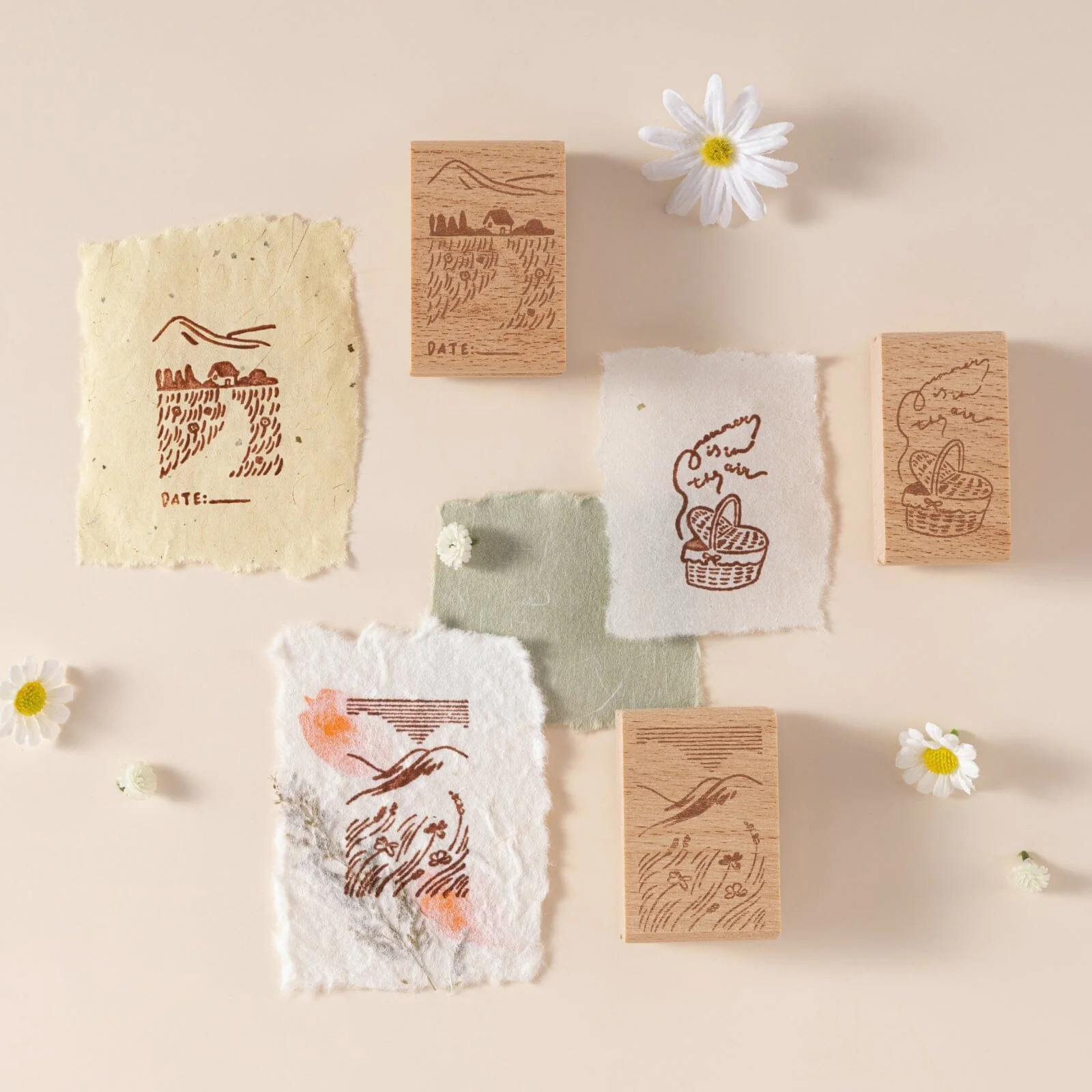 Hinoki - ‘Into the Meadow’ Engraved Wooden Stamp Set - Image 9