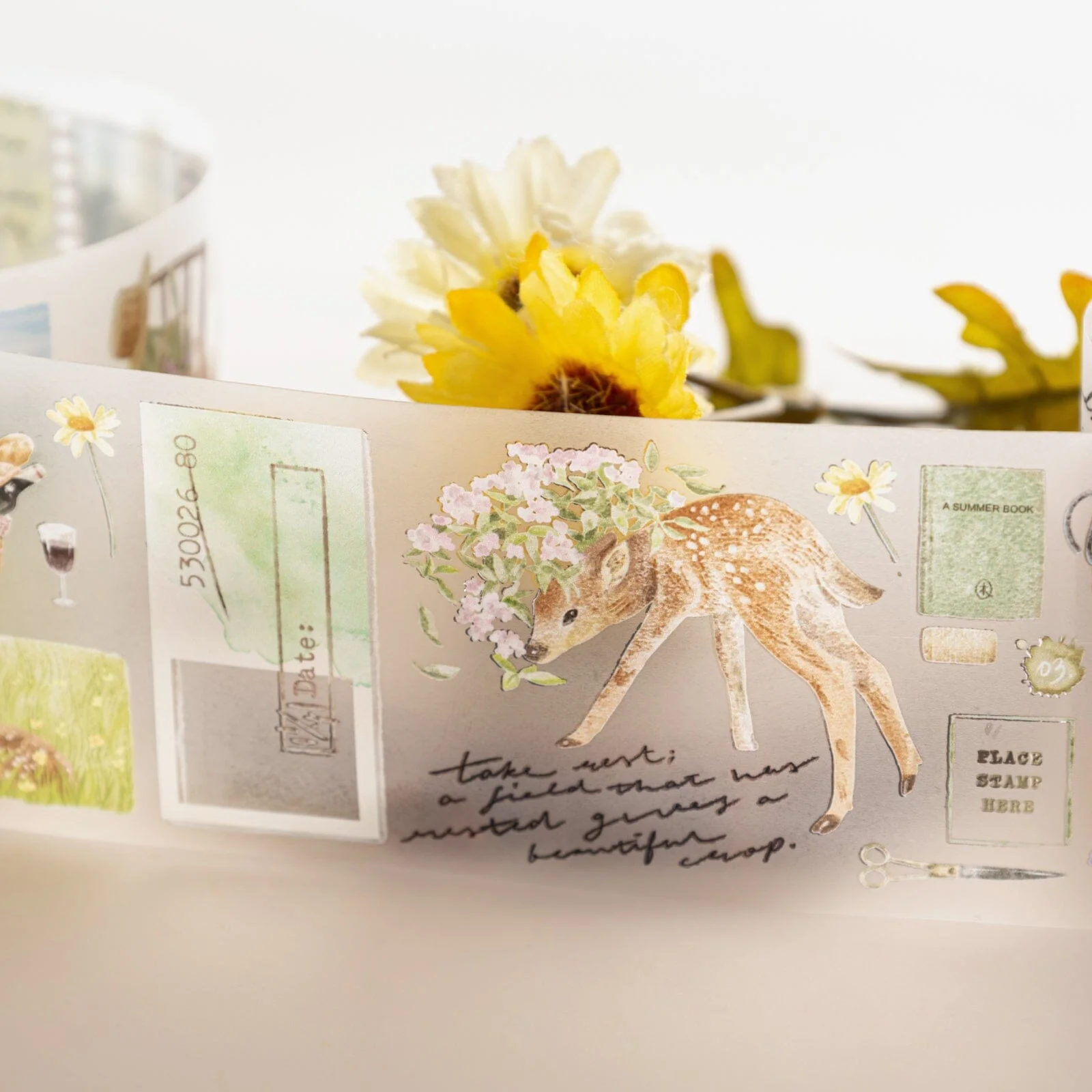 Hinoki - ‘Into the Meadow’ PET Decorative Tape - Meadow Picnic - Image 11