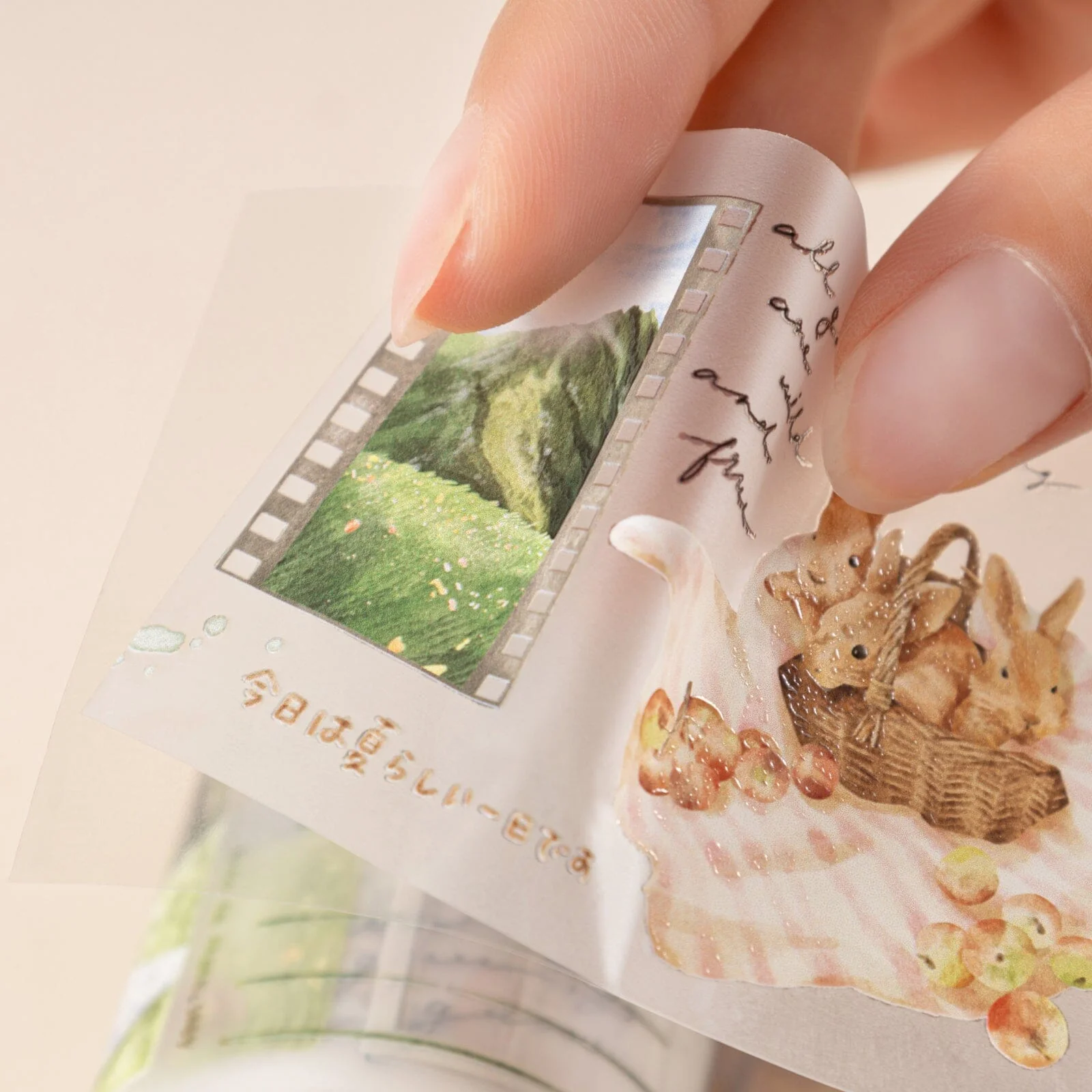 Hinoki - ‘Into the Meadow’ PET Decorative Tape - Meadow Picnic - Image 3