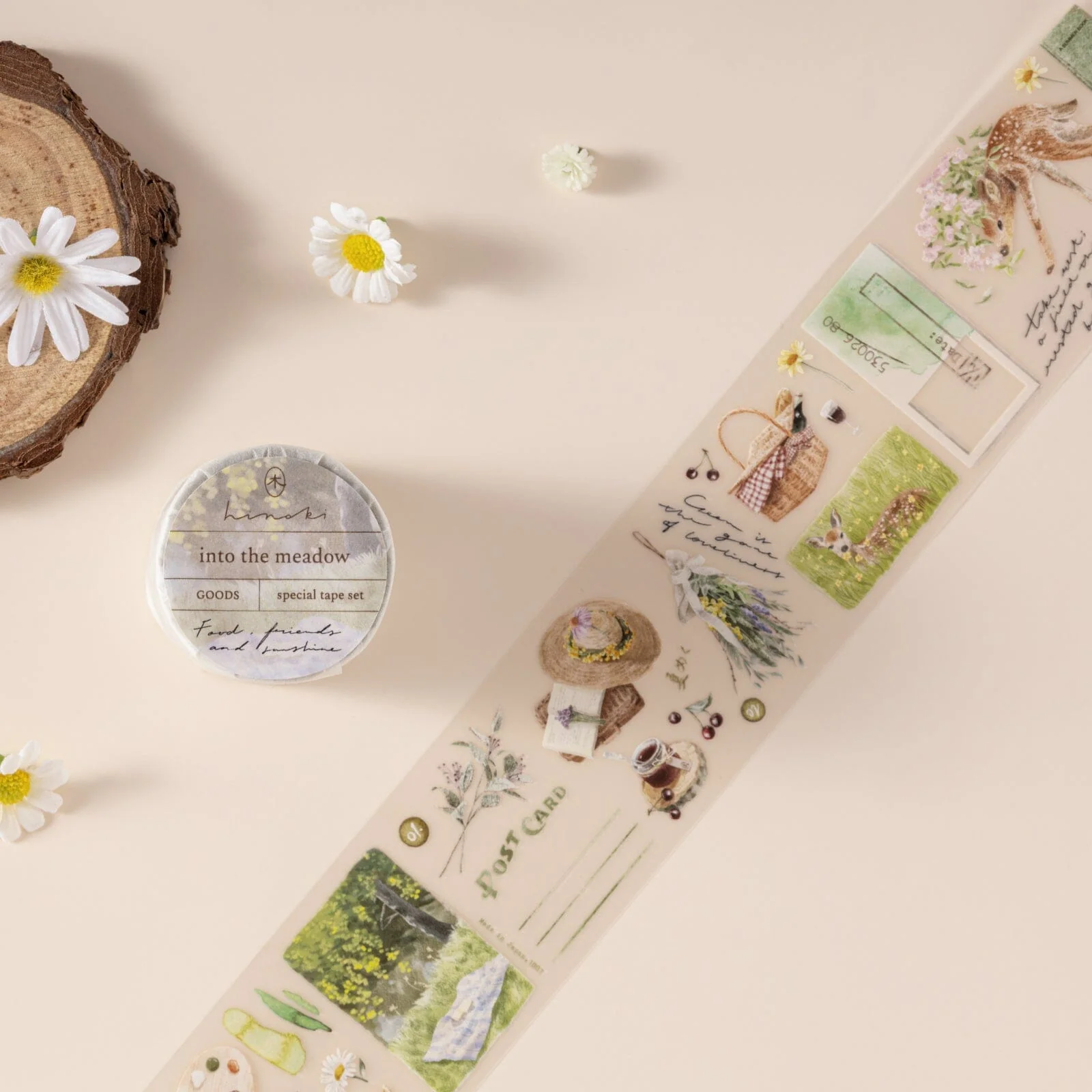 Hinoki - ‘Into the Meadow’ PET Decorative Tape - Meadow Picnic - Image 4