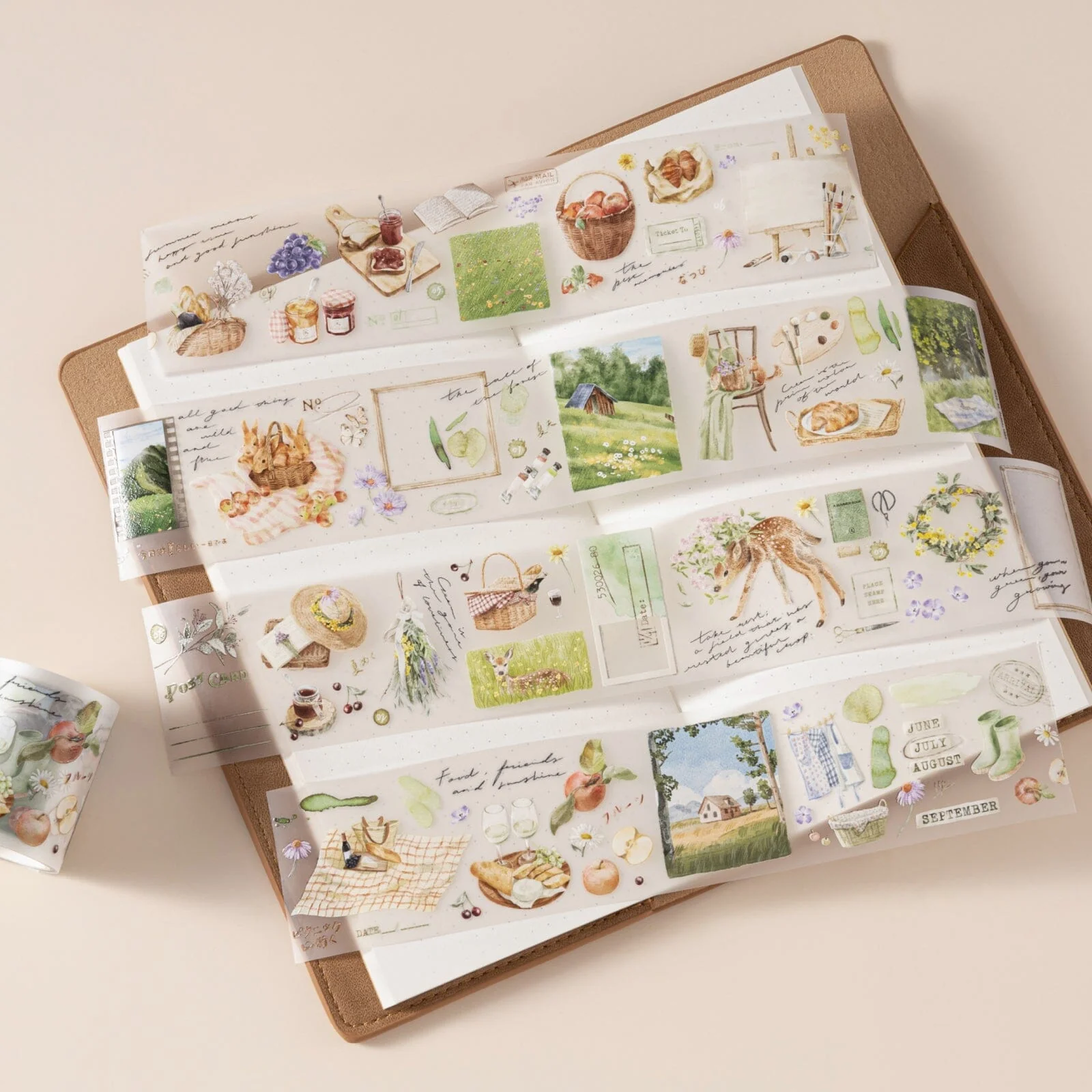 Hinoki - ‘Into the Meadow’ PET Decorative Tape - Meadow Picnic - Image 6