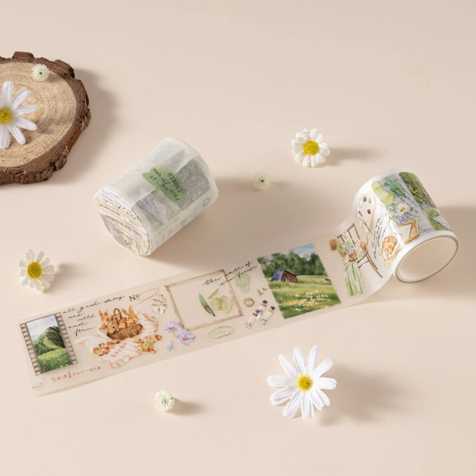 Hinoki - ‘Into the Meadow’ PET Decorative Tape - Meadow Picnic - Image 7