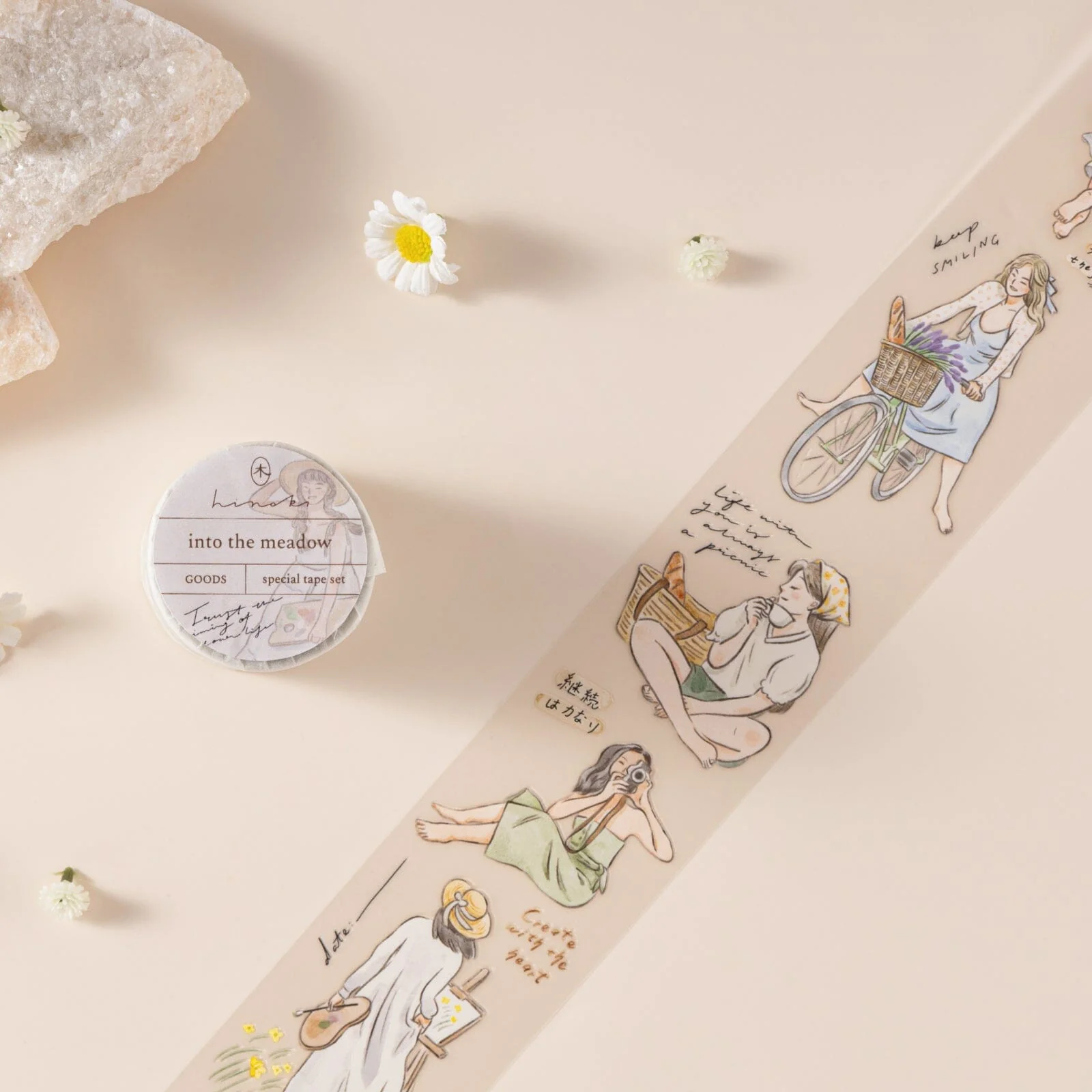 Hinoki - ‘Into the Meadow’ PET Decorative Tape - Summer Girls - Image 4