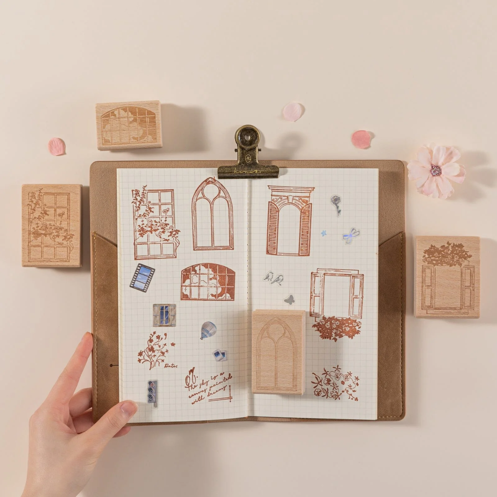 Hinoki - ‘Into the Sky’ Engraved Wooden Stamp Set - Image 13