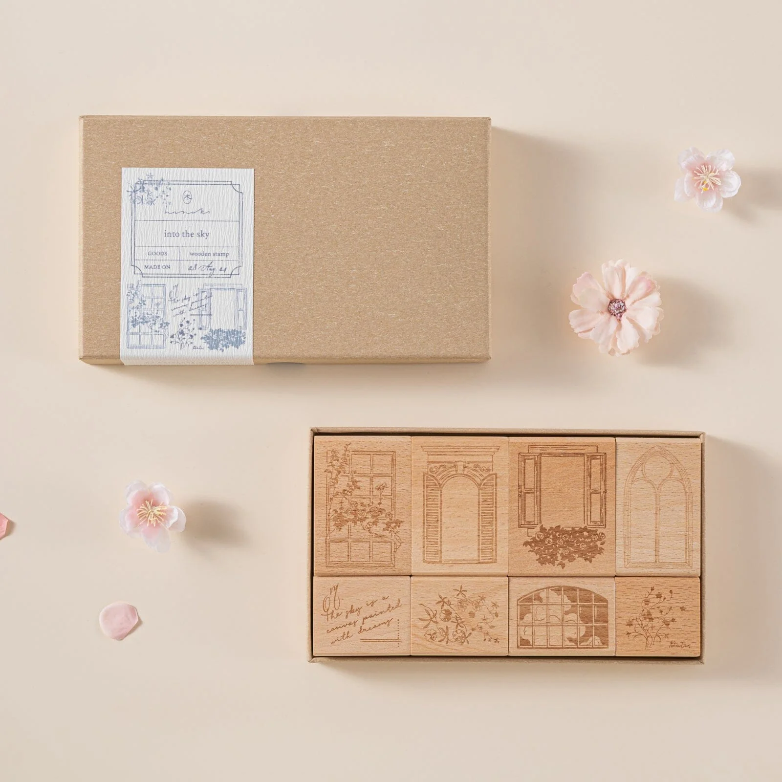 Hinoki - ‘Into the Sky’ Engraved Wooden Stamp Set - Image 4