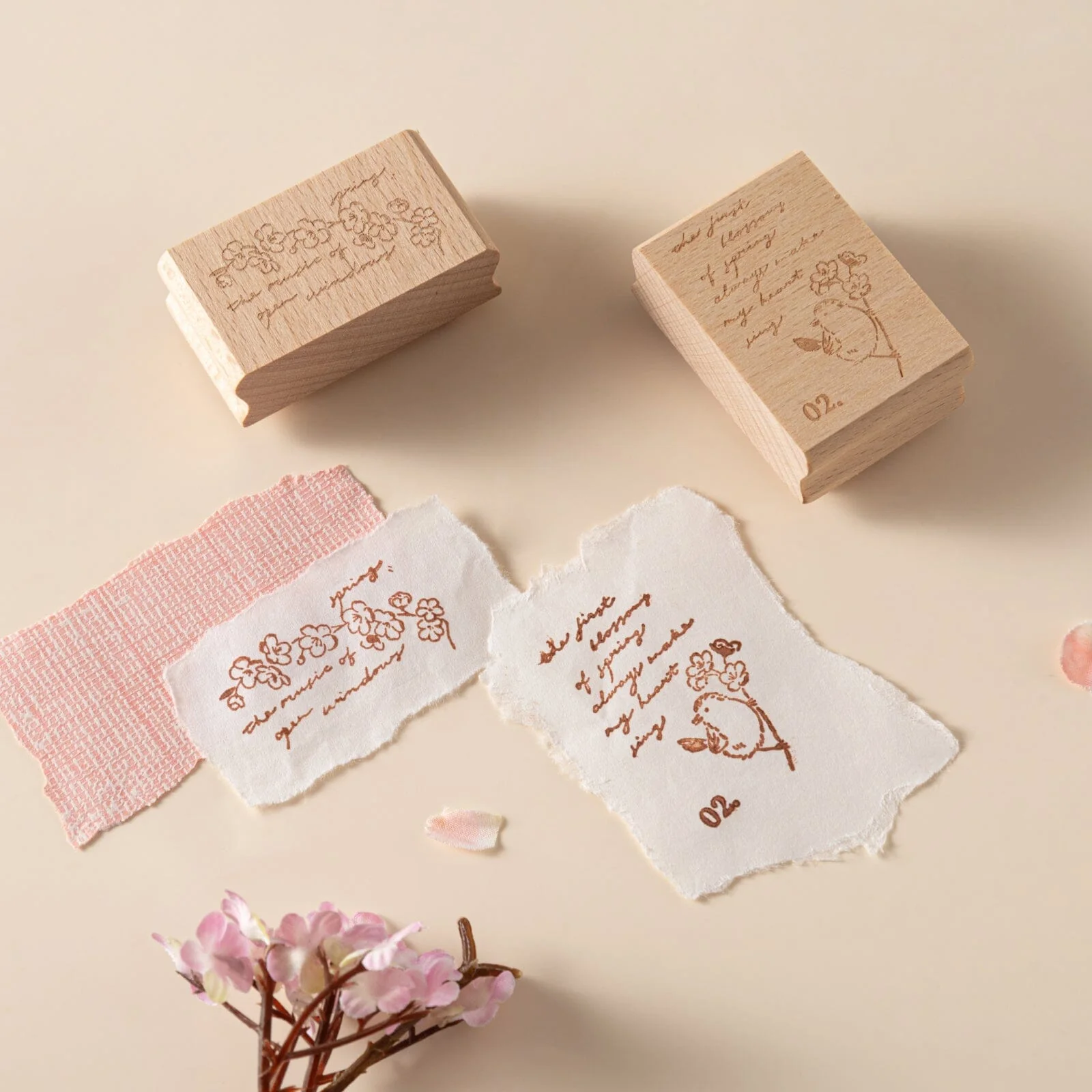 Hinoki - ‘Into the Song' Engraved Wooden Stamps Set - Image 3