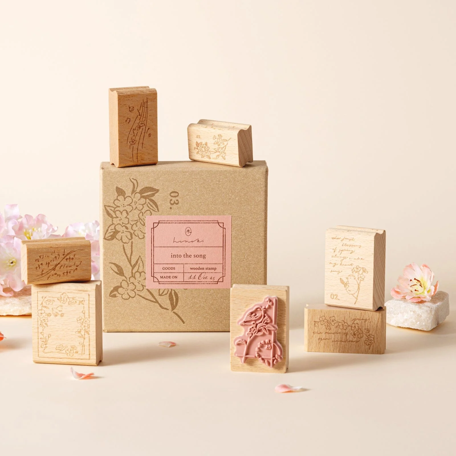 Hinoki - ‘Into the Song' Engraved Wooden Stamps Set - Image 8