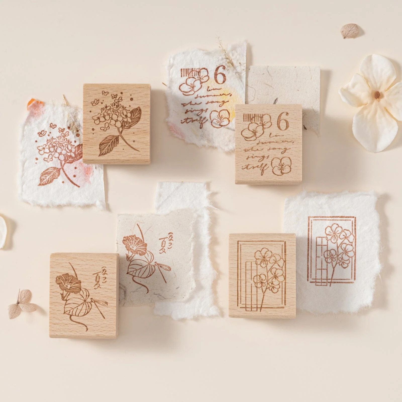 Hinoki - ‘Into the Summer’ Engraved Wooden Stamp Set - Image 10