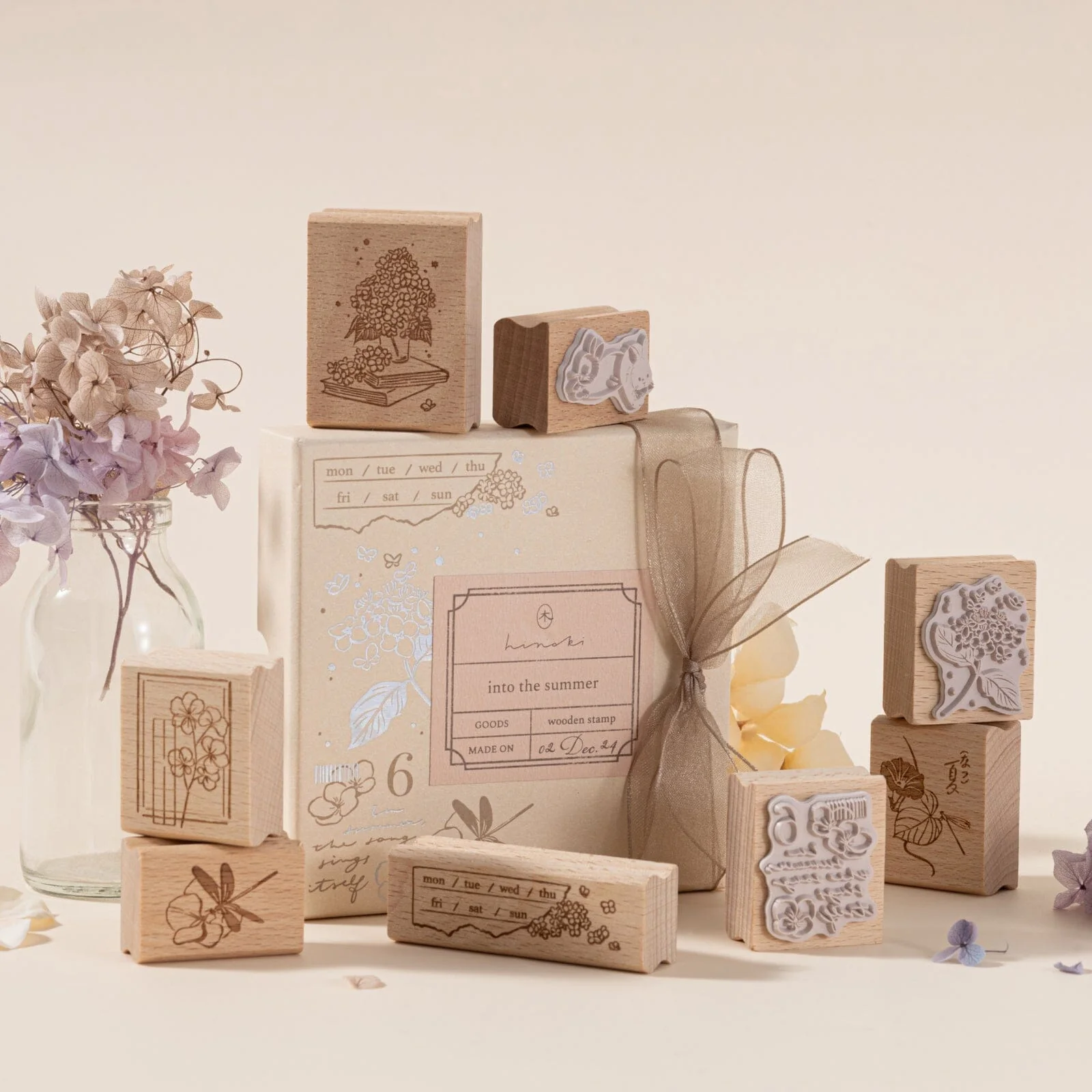 Hinoki - ‘Into the Summer’ Engraved Wooden Stamp Set - Image 13