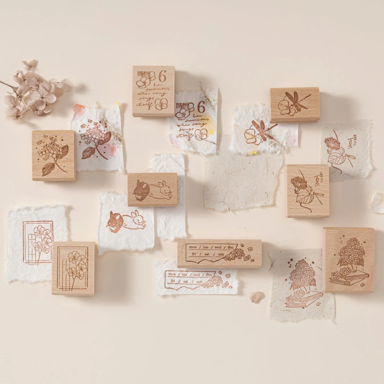 Hinoki - ‘Into the Summer’ Engraved Wooden Stamp Set - Image 6
