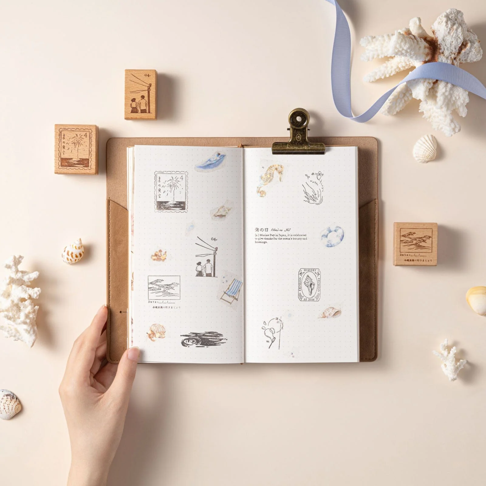 Hinoki - ‘Into the Wave’ Wooden Stamps Set - Image 4