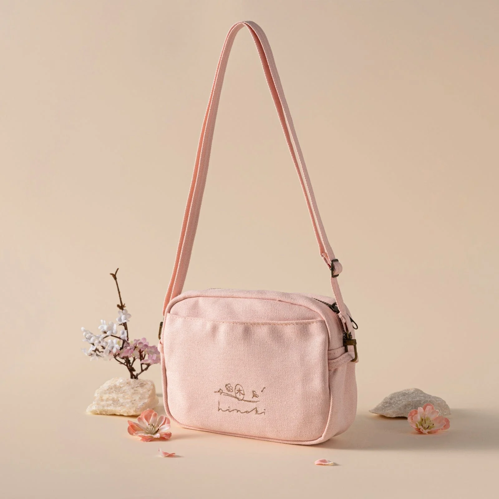 Hinoki - Pink Canvas Travel Pouch - Image 4