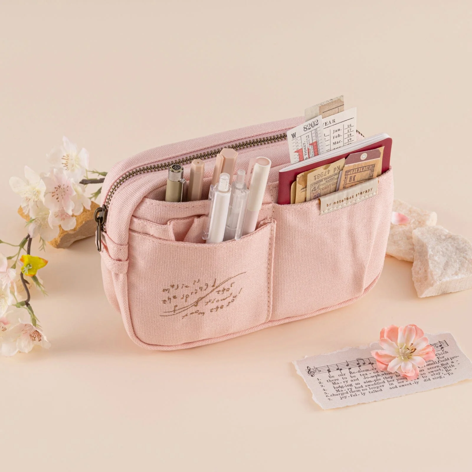 Hinoki - Pink Canvas Travel Pouch - Image 6