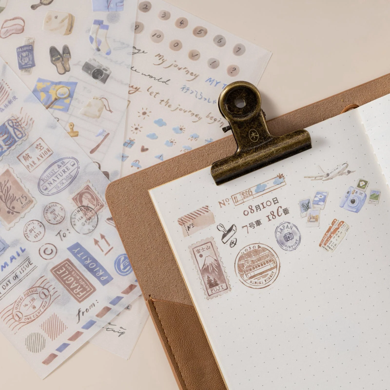 Hinoki - ‘Travel Essentials’ Print-On Sticker Set - Image 3
