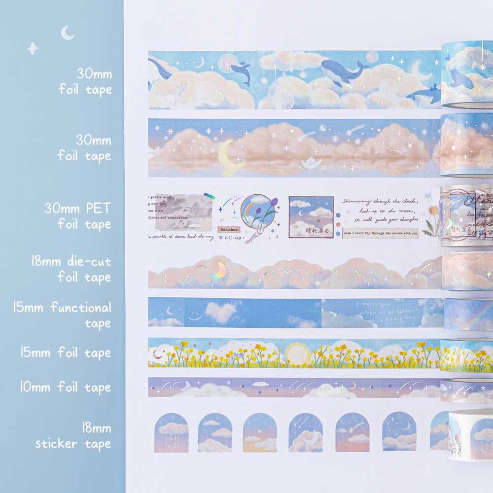 Tsuki ‘Cloud Dreamland’ Holographic Washi Tape Set ☾ - Image 4
