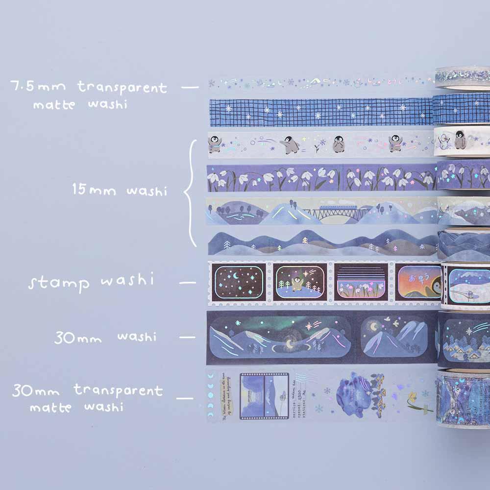 Tsuki ‘Dreams of Snow’ Holographic Washi Tape Set ☾ - Image 4