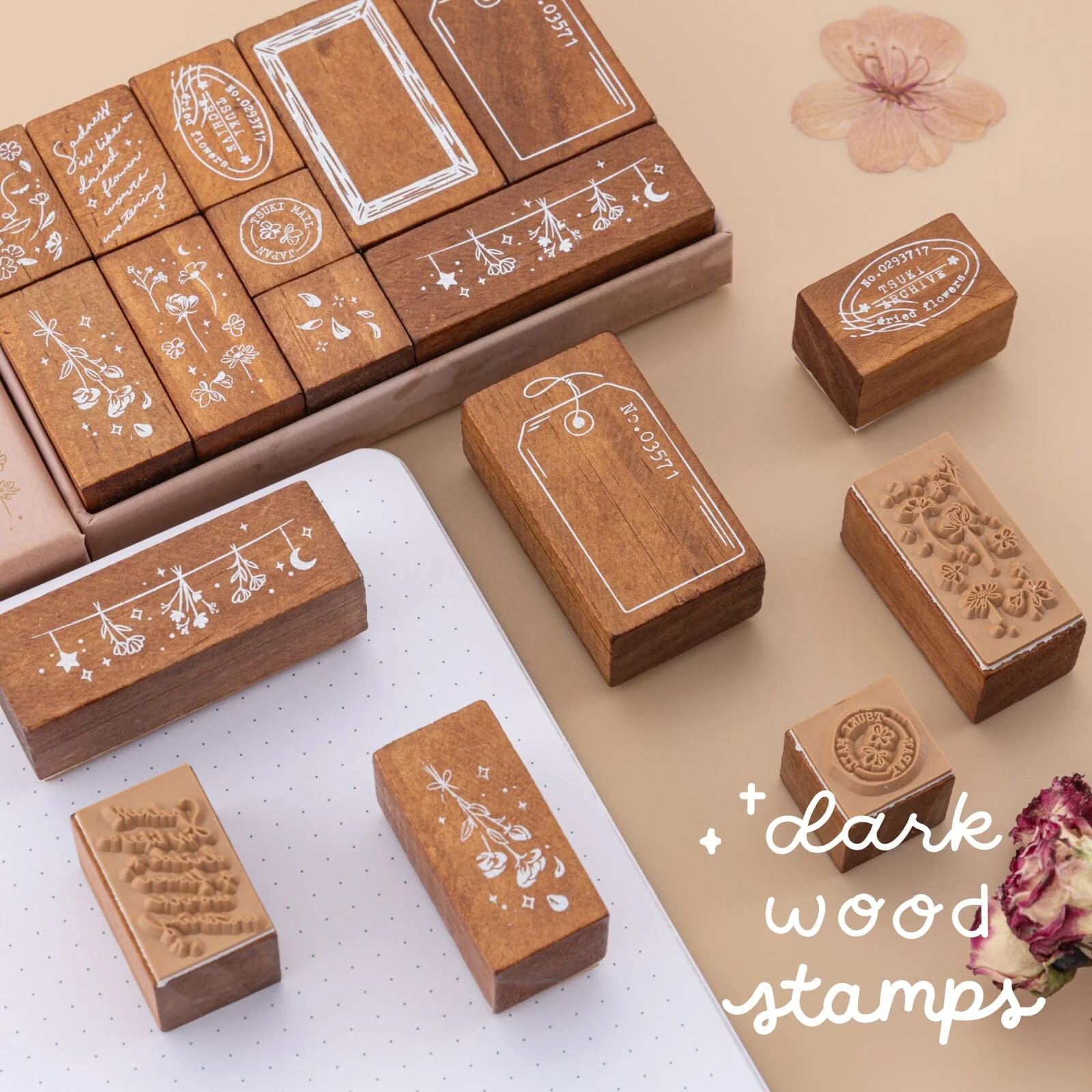 Tsuki ‘Dried Flowers’ Bullet Journal Stamp Set ☾ - Image 3