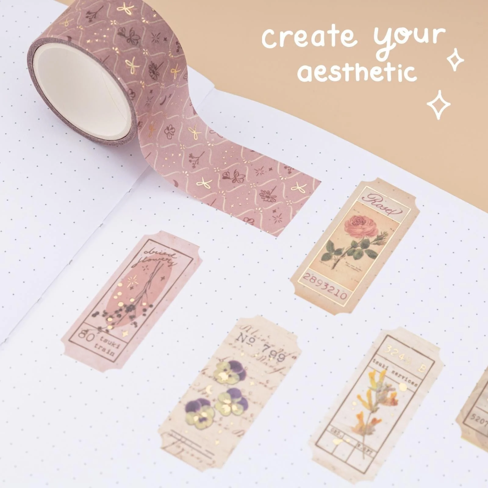 Tsuki ‘Dried Flowers’ Washi Tape Set ☾ - Image 13
