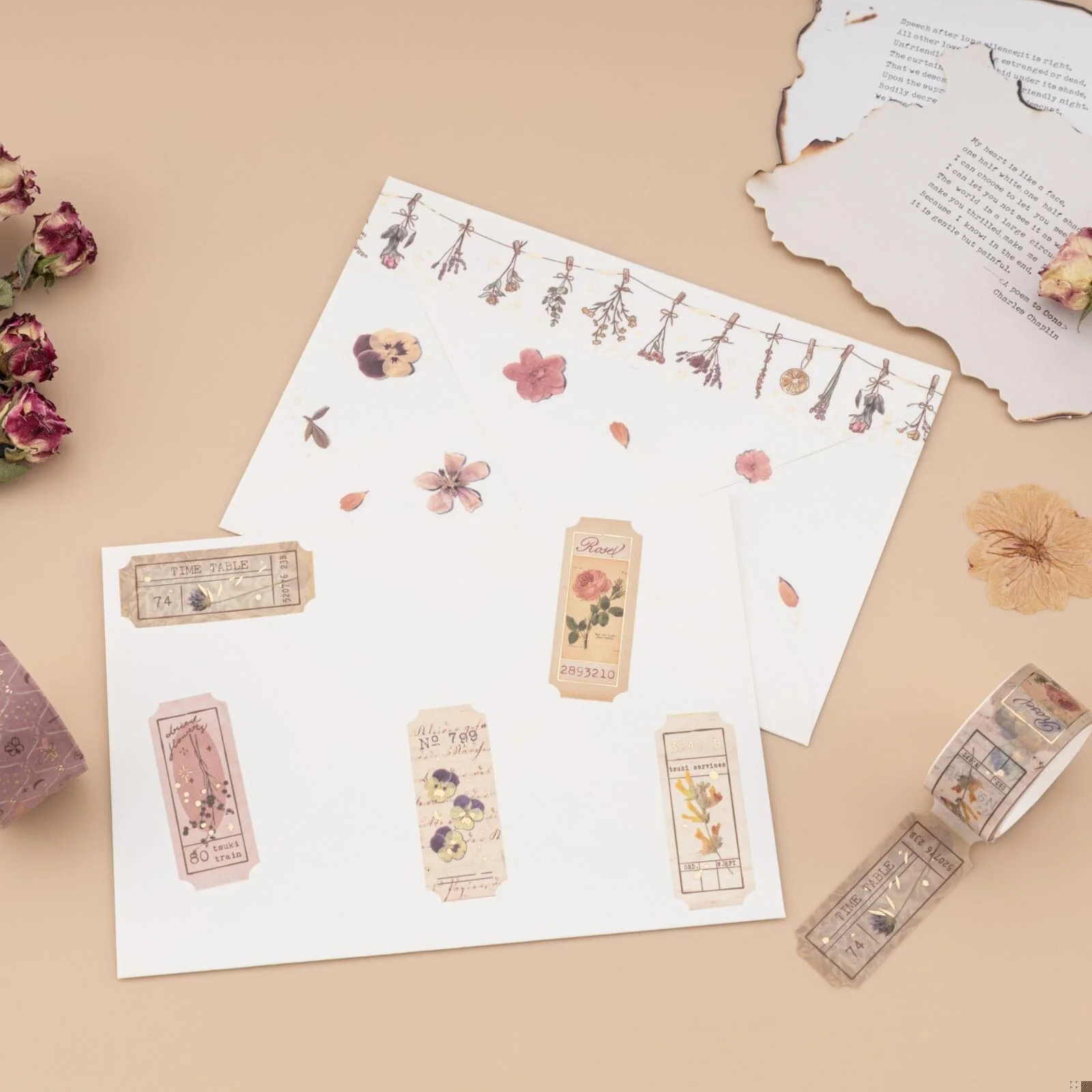 Tsuki ‘Dried Flowers’ Washi Tape Set ☾ - Image 16
