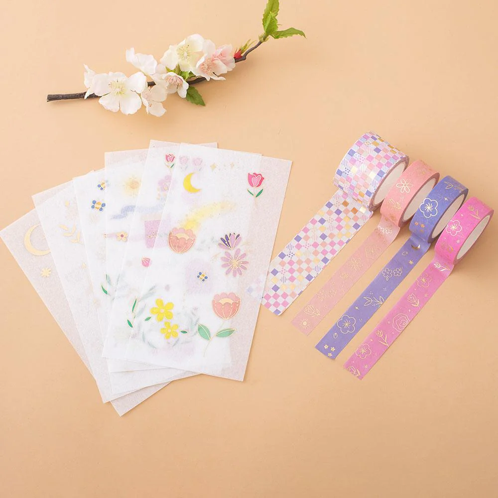 Tsuki 'Floral' Washi Tapes + Stickers Set ☾ - Image 3