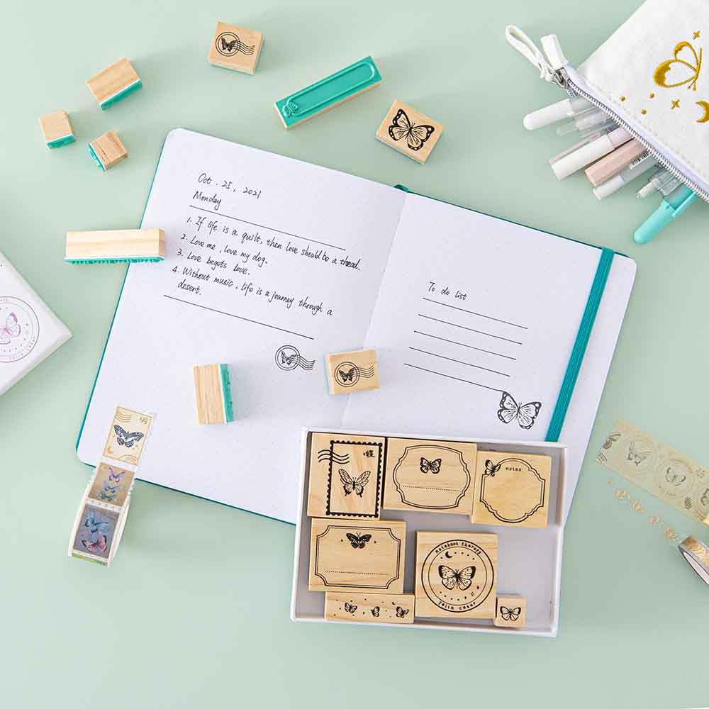Tsuki ‘Flutter + Dream’ Bullet Journal Stamp Set by Notebook Therapy x Pelinkan ☾ - Image 9