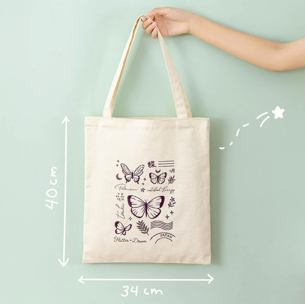 Tsuki ‘Flutter + Dream’ Tote Bag by Notebook Therapy x Pelinkan ☾ - Image 5