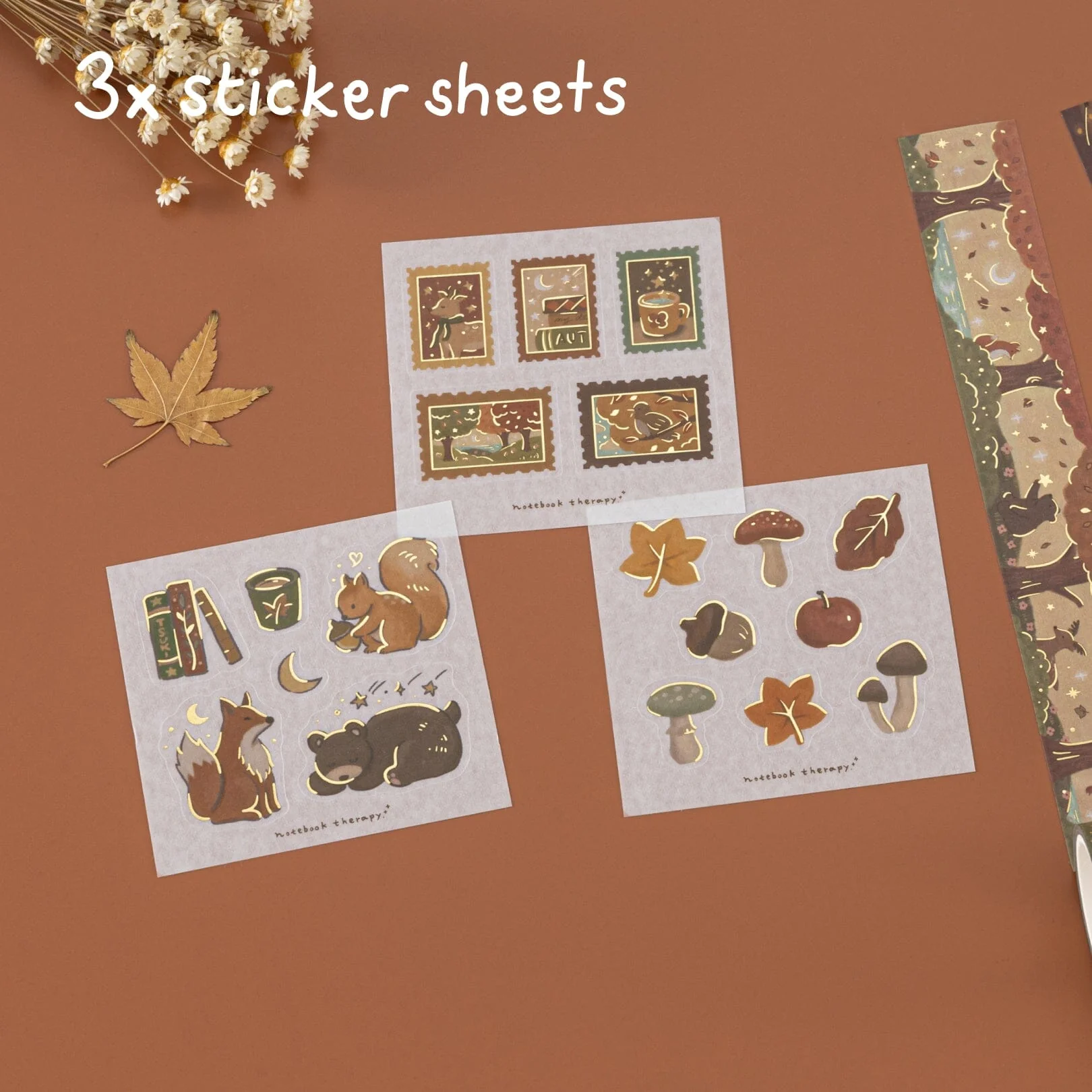 Tsuki ‘Forest Friends’ Washi Tape Set ☾ - Image 6