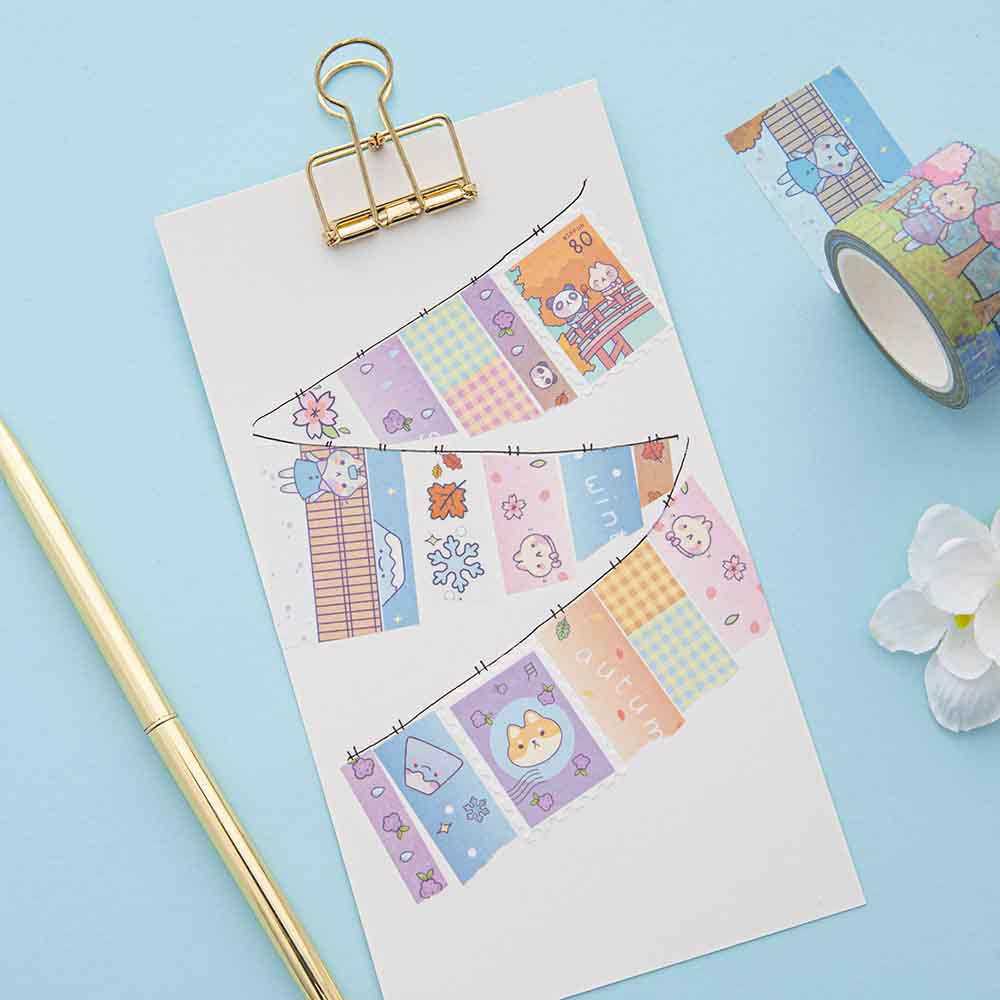 Tsuki ‘Four Seasons' Washi Tape Set ☾ @milkkoyo x NotebookTherapy - Image 11